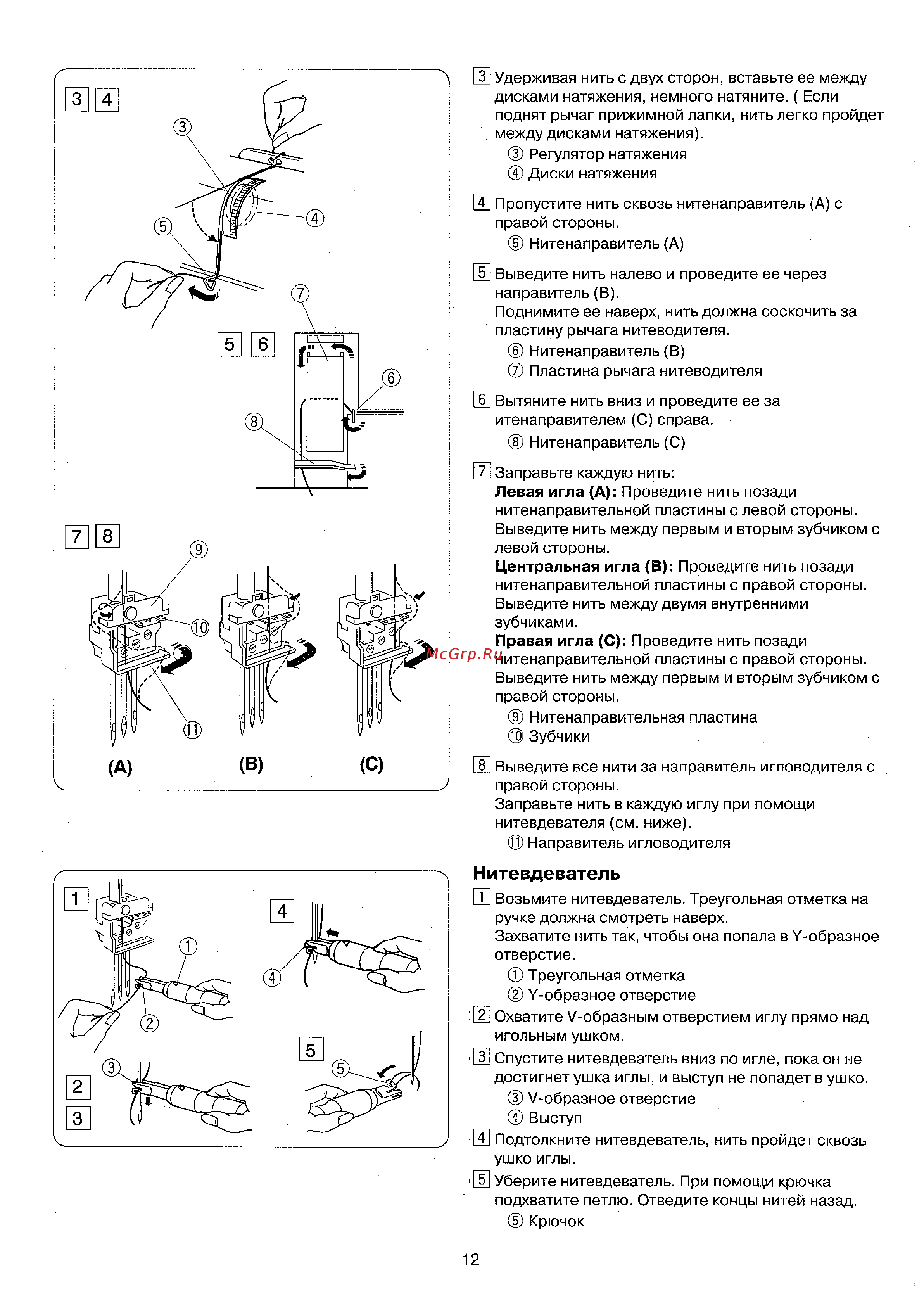 Janome Cover Pro 1000CP [14/28] Нитевдеватель