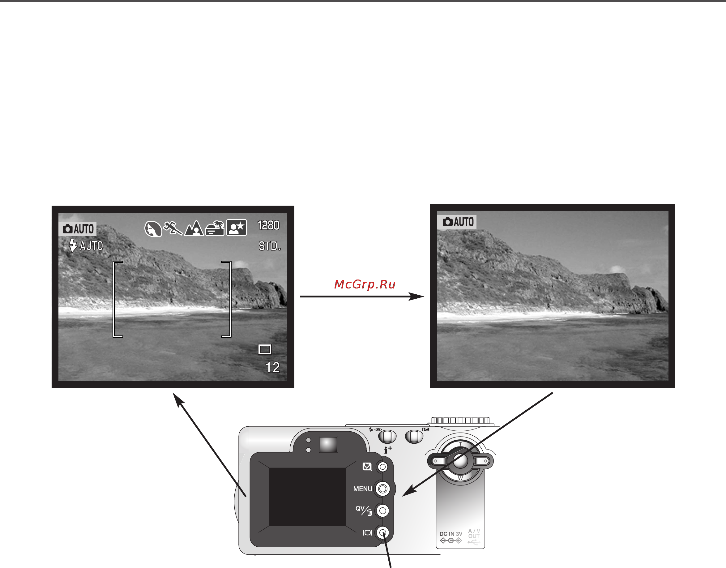 Minolta Dimage F100 [31/128] Функции кнопки дисплея в режиме съёмки