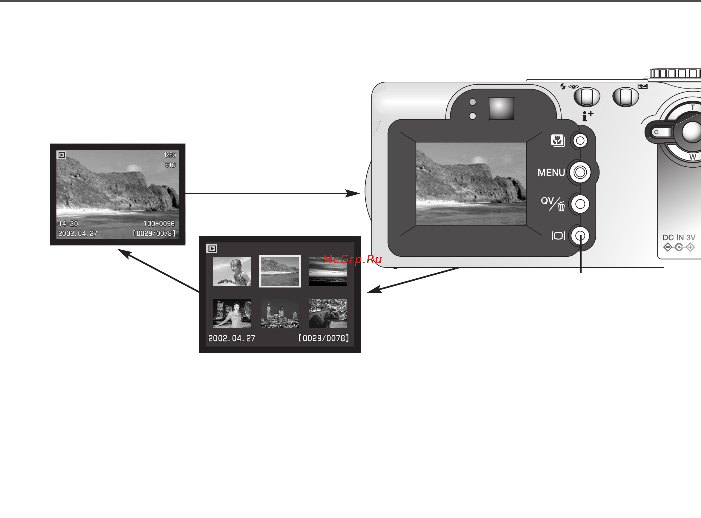 Minolta Dimage F100 [81/128] Функции кнопки дисплея в режиме воспроизведения