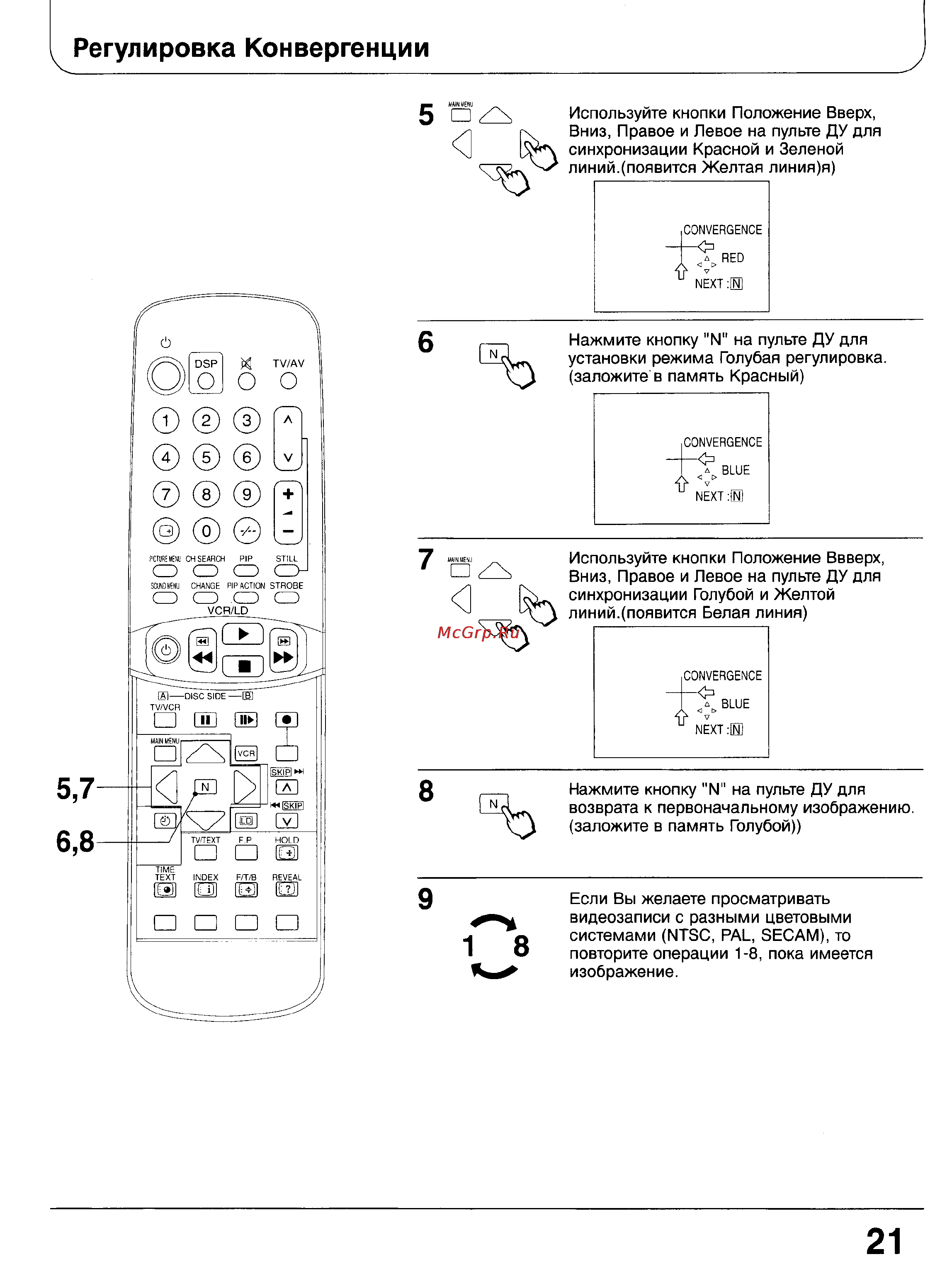 Panasonic TC-51GF85 [20/57] Регулировка конвергенции