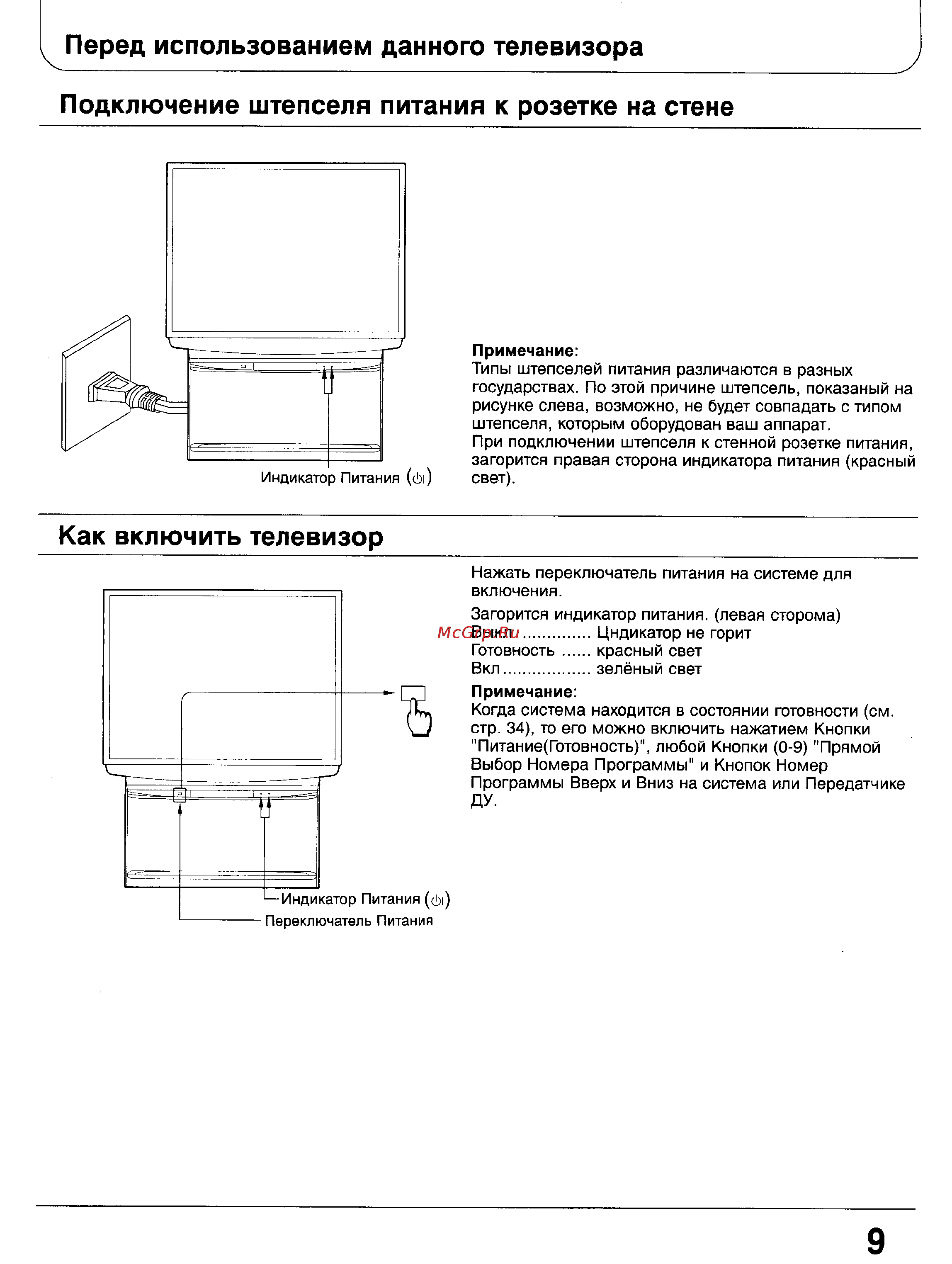 Panasonic TC-51GF85 [9/57] Как включить телевизор