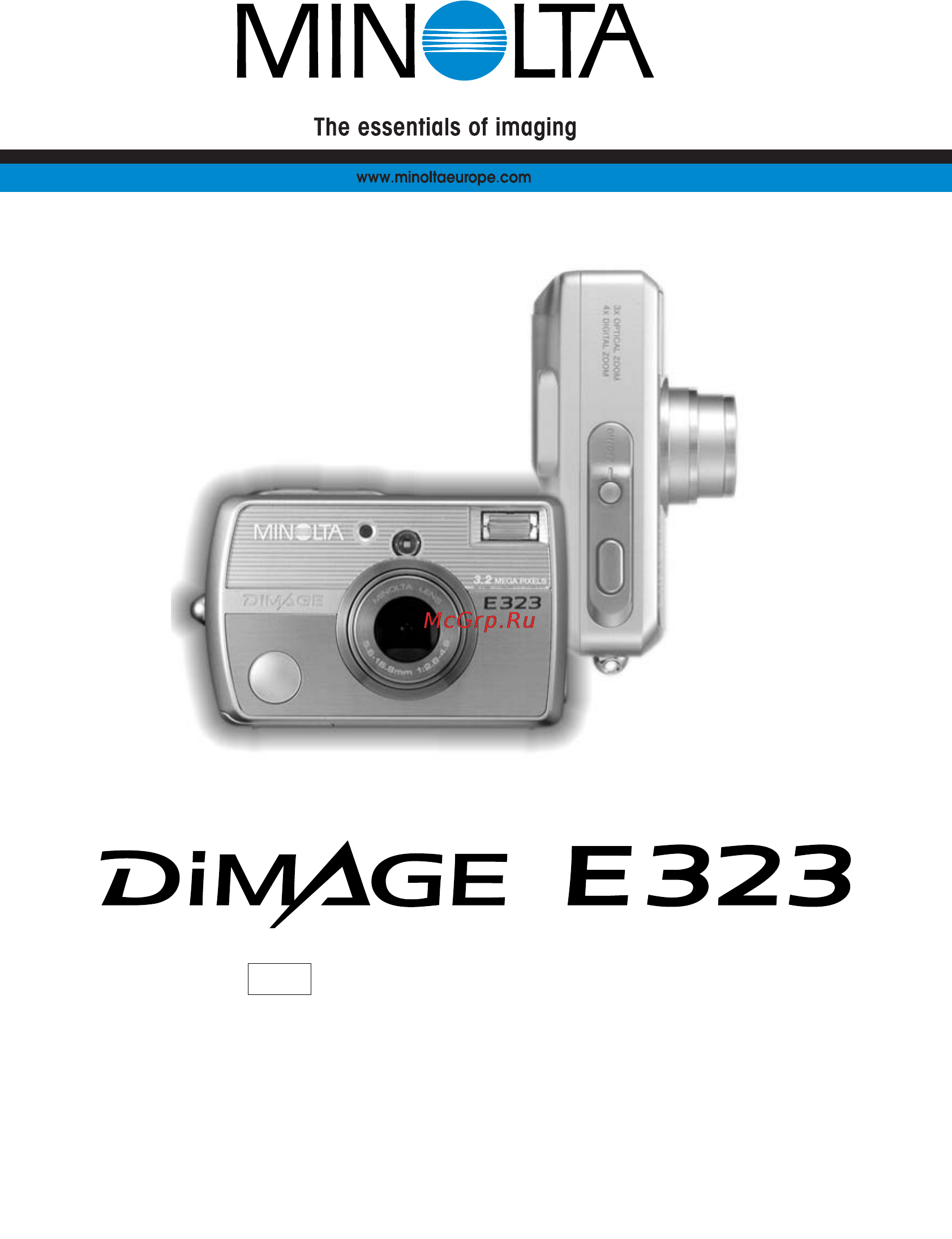 Minolta Dimage E323 Инструкция по эксплуатации онлайн