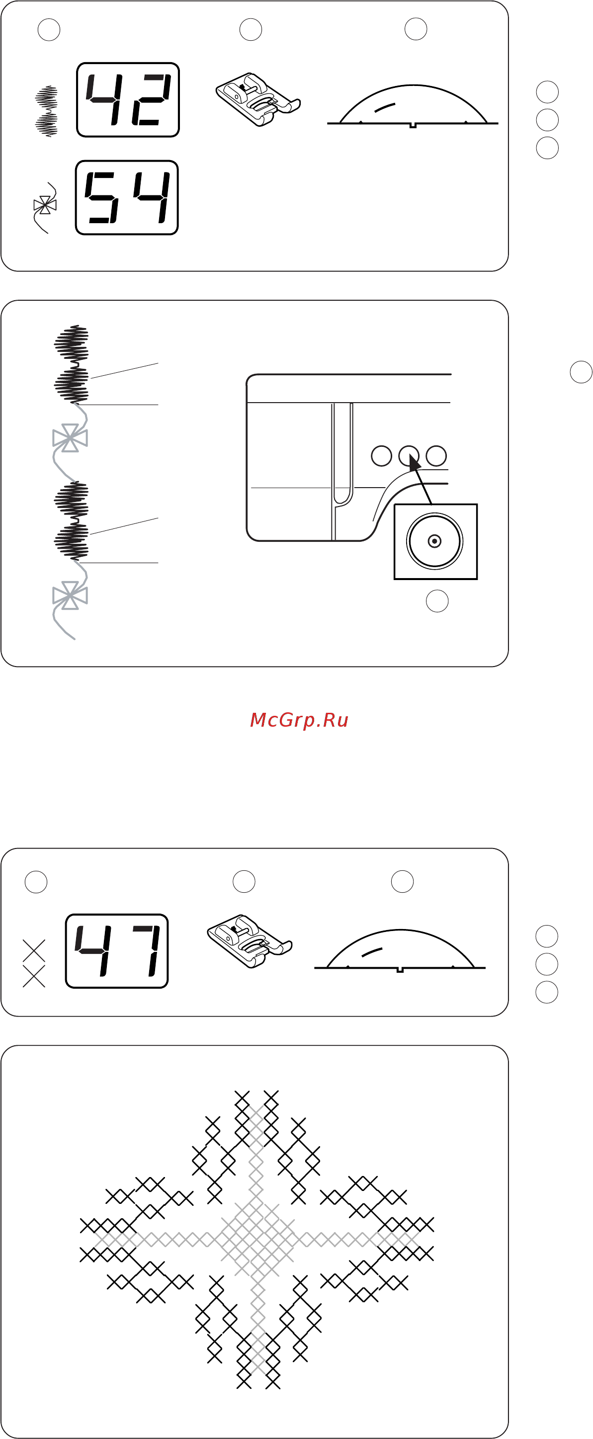 Janome QC 2325 белый [43/52] Комбинации стежков