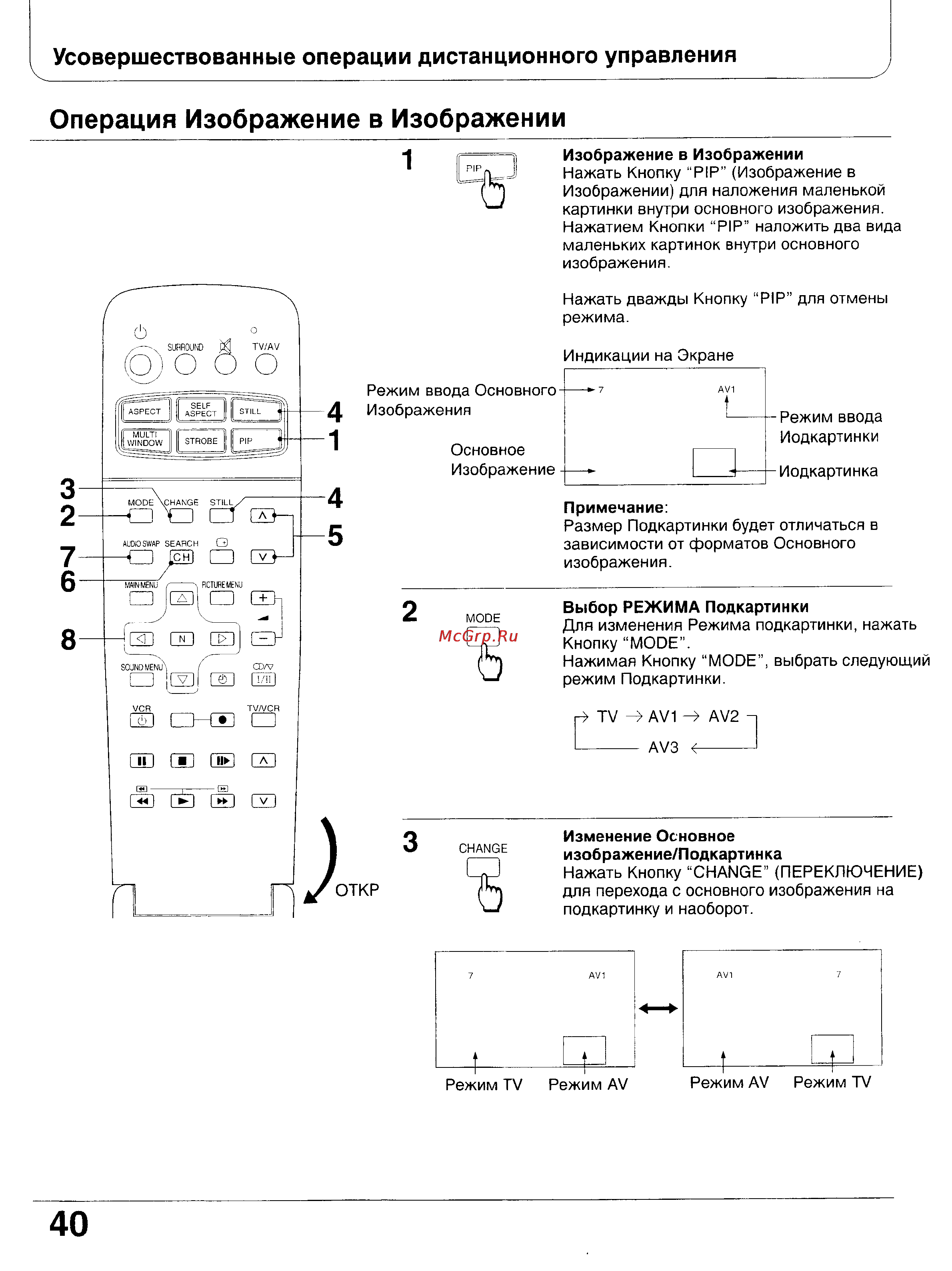 Panasonic TX-47WG25 [40/58] Операция изображение в изображении