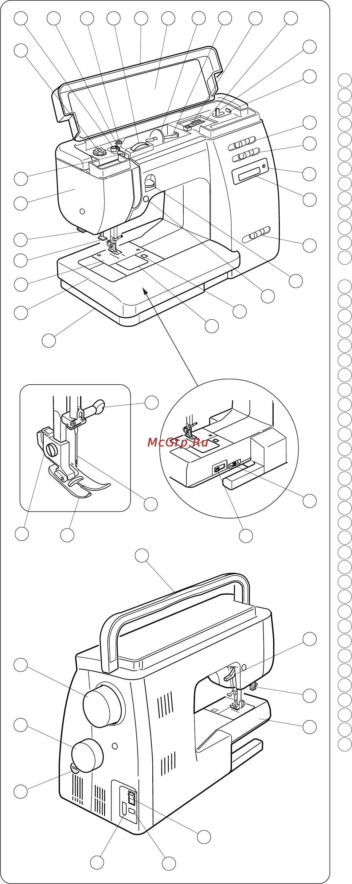 Janome 6125 QC [2/43] Основные части