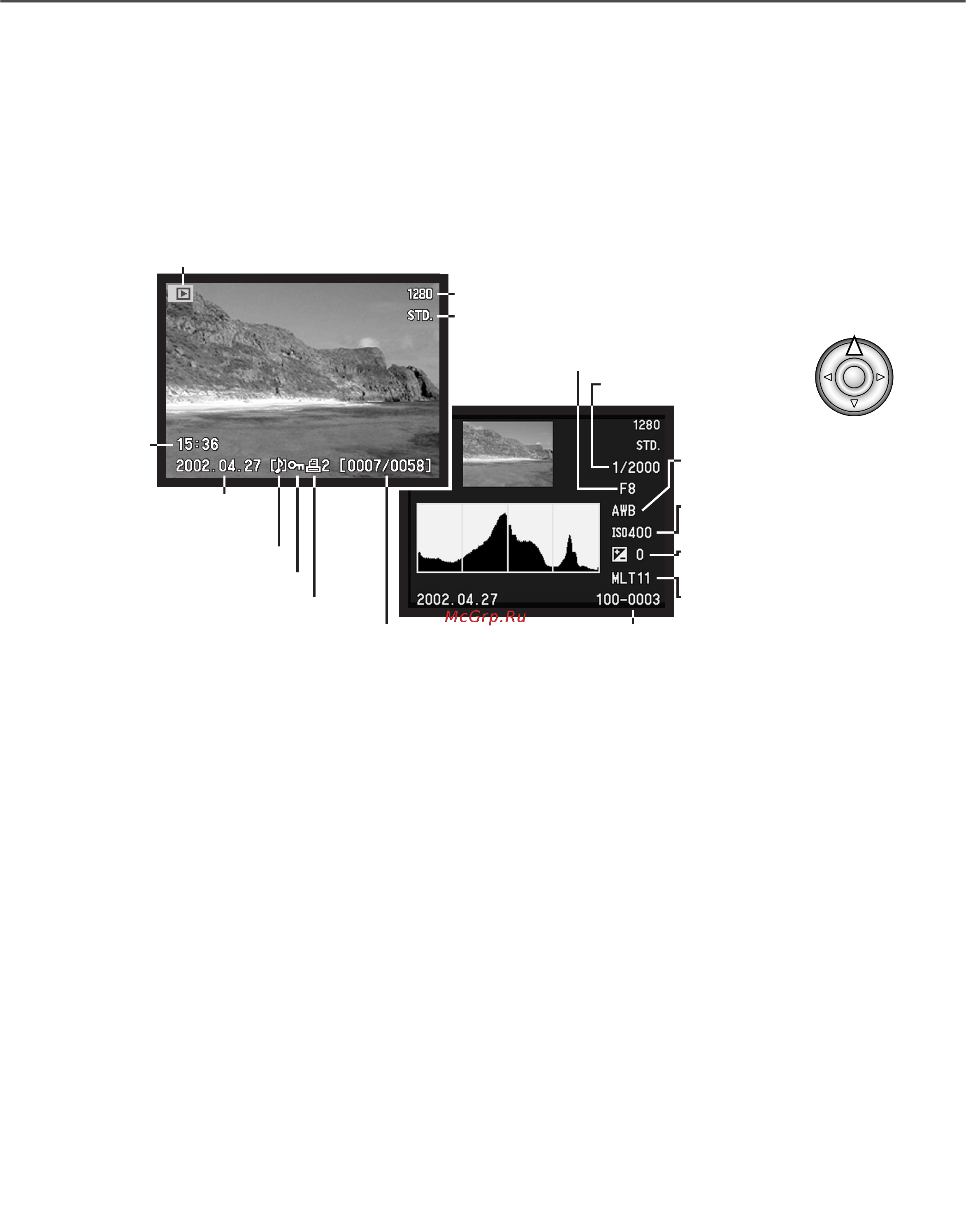 Minolta Dimage 7i [105/164] Режим воспроизведения