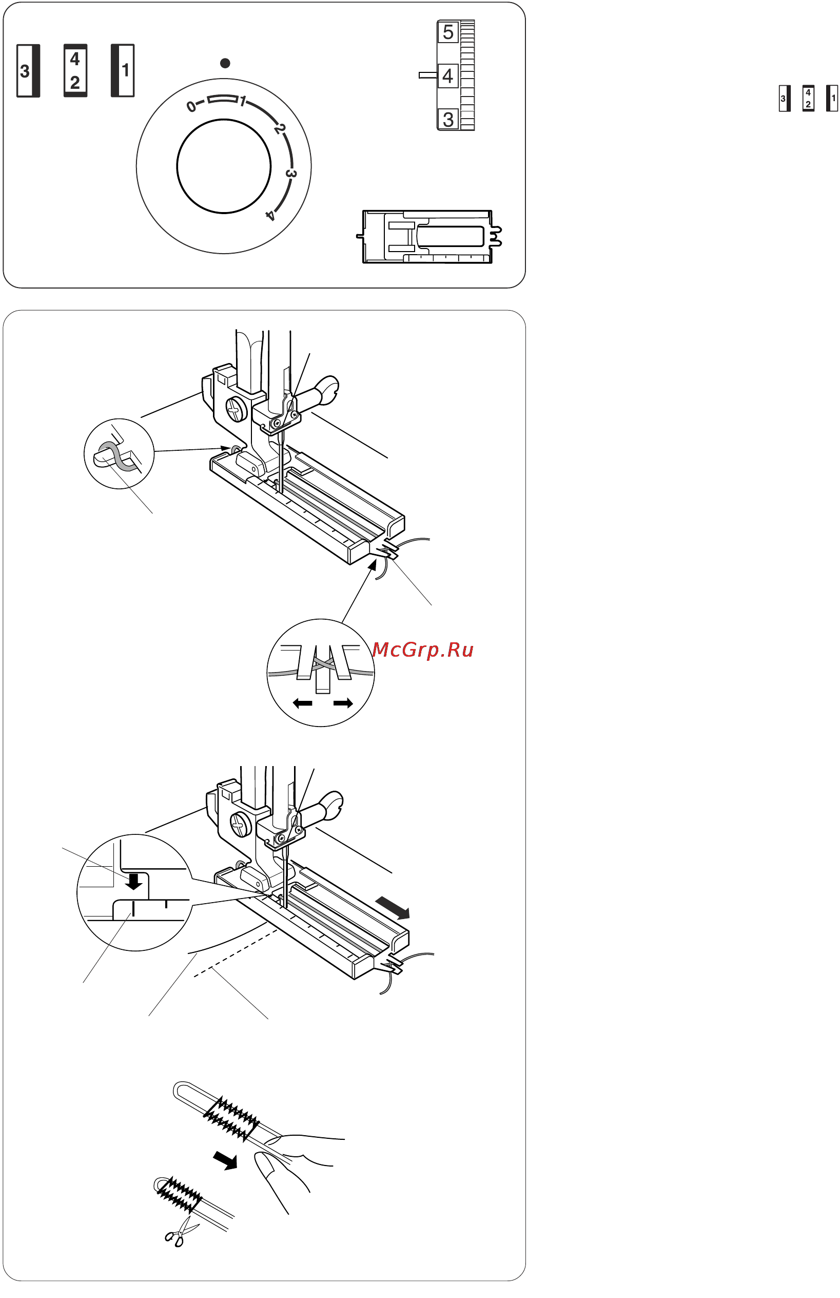 Janome 509 [24/34] Зажгутованная петля