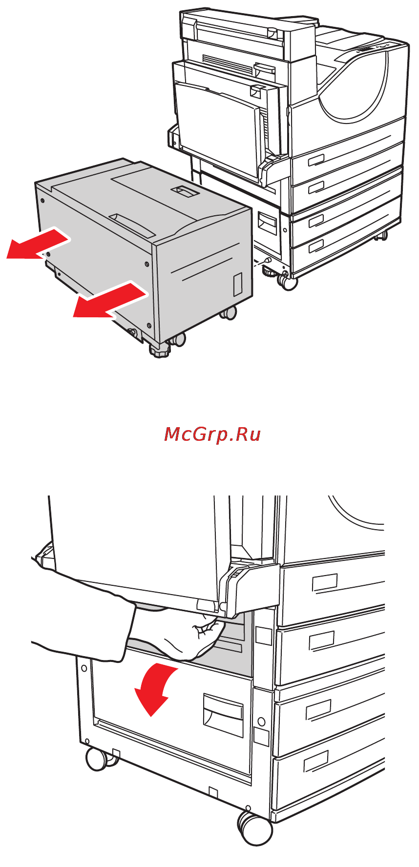Xerox Phaser 5550 [167/258] Застревание за дверцей b