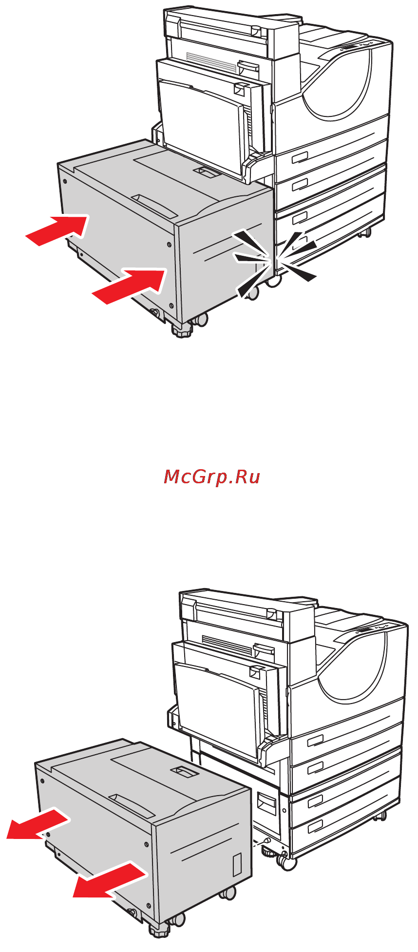 Xerox Phaser 5550 [169/258] Застревание за дверцами b и с