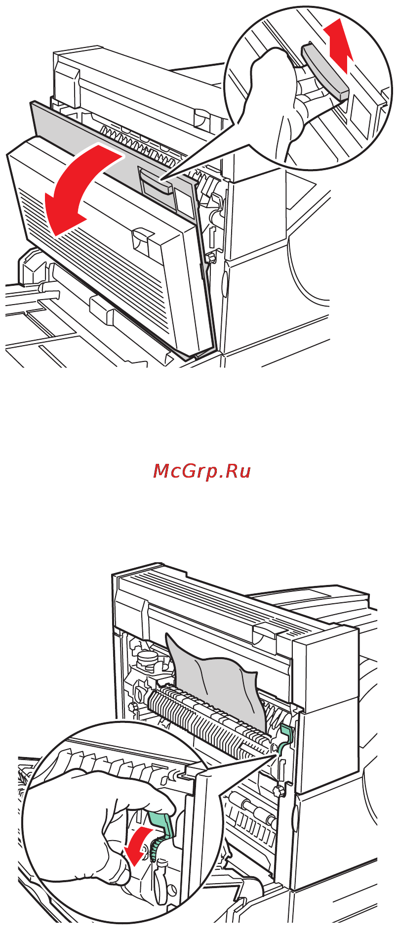 Xerox Phaser 5550 [203/258] Застревание в лотке 2 и за дверцей а