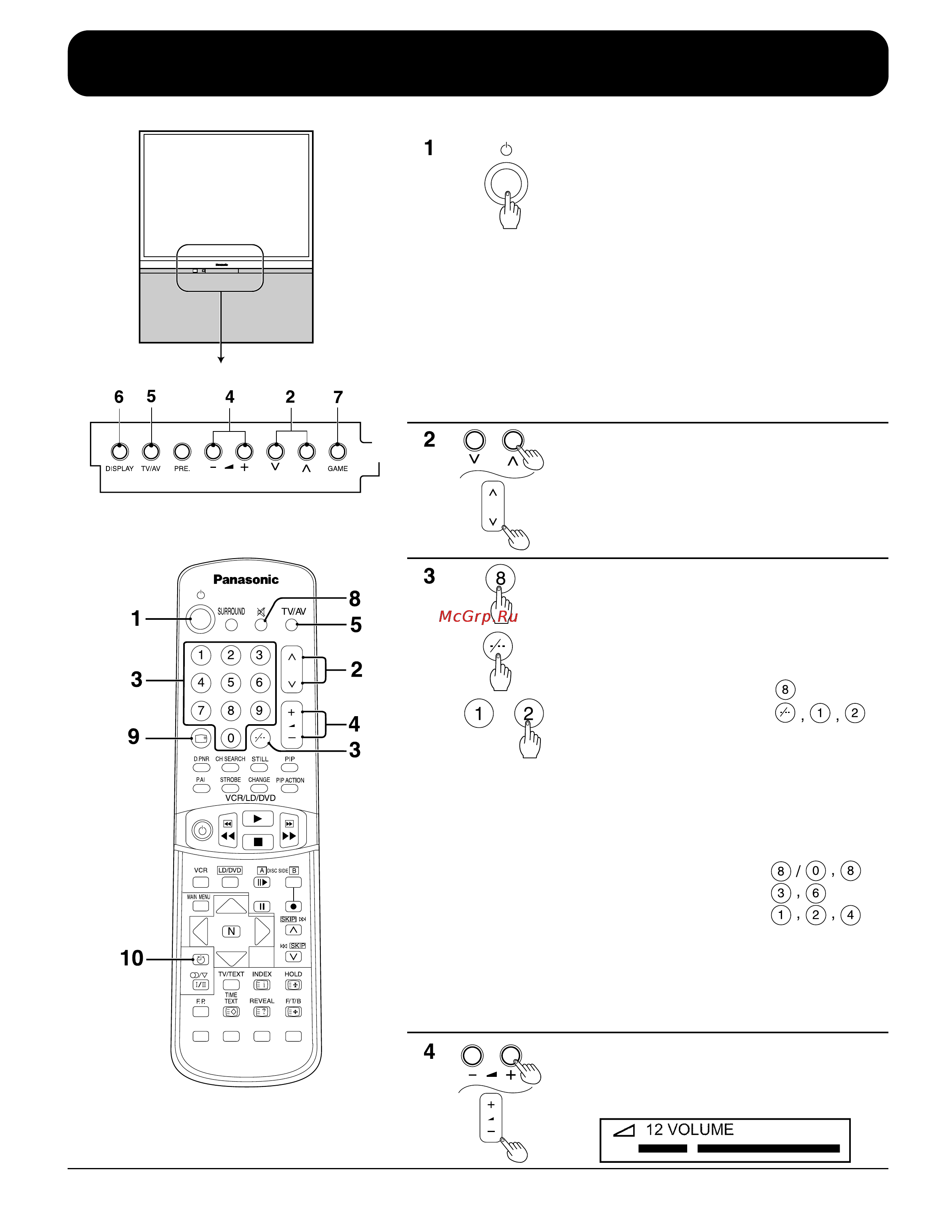 Panasonic TX-43P15H [31/60] Основные функции управления