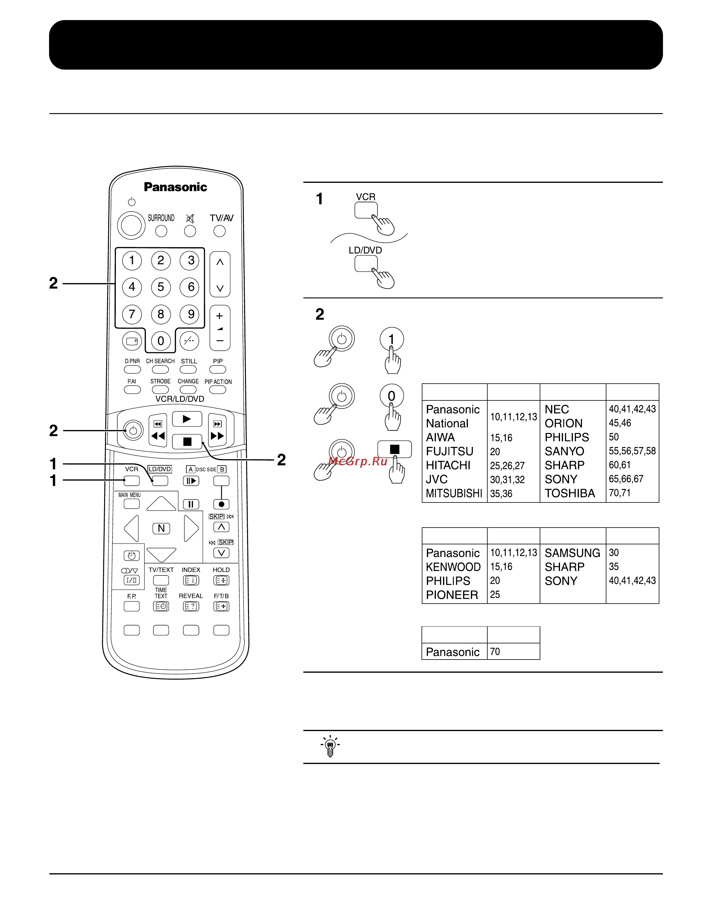 Panasonic TX-43P15H [53/60] Прием входных сигналов vcr ld dvd