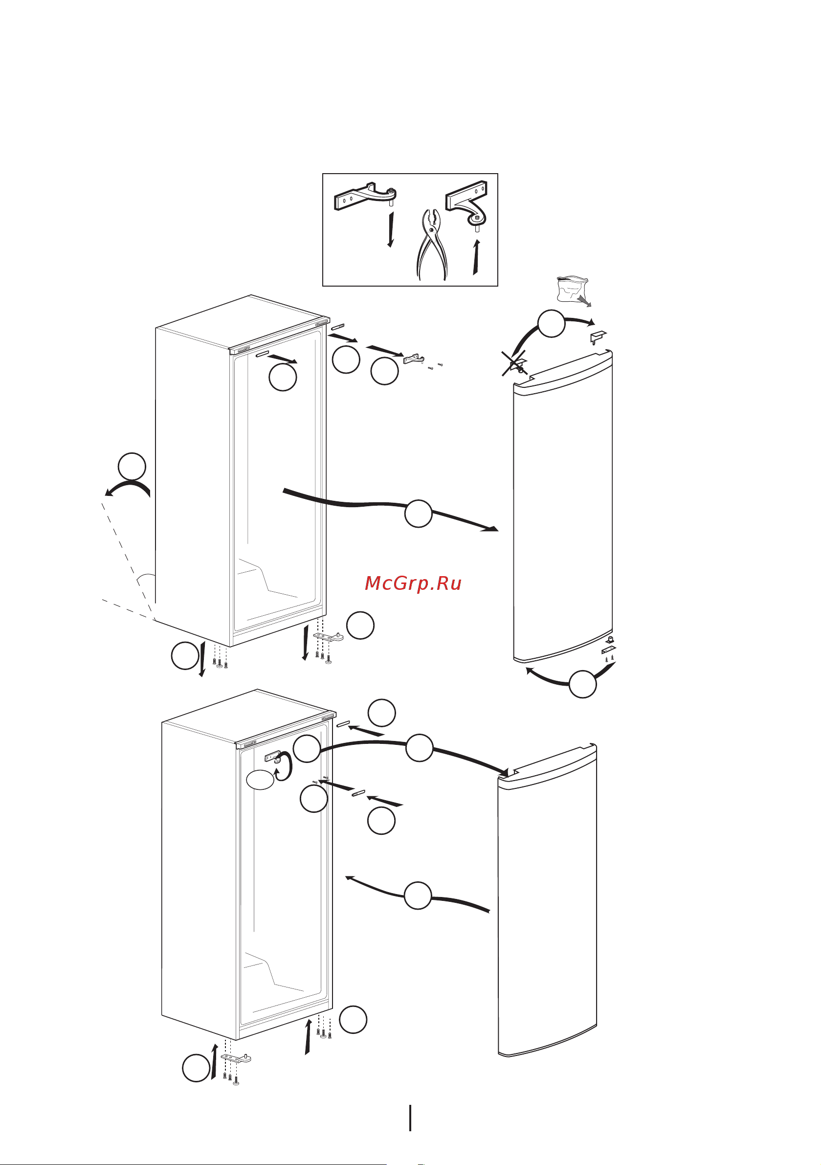 Beko FSE 21906 [33/45] Перевешивание дверей