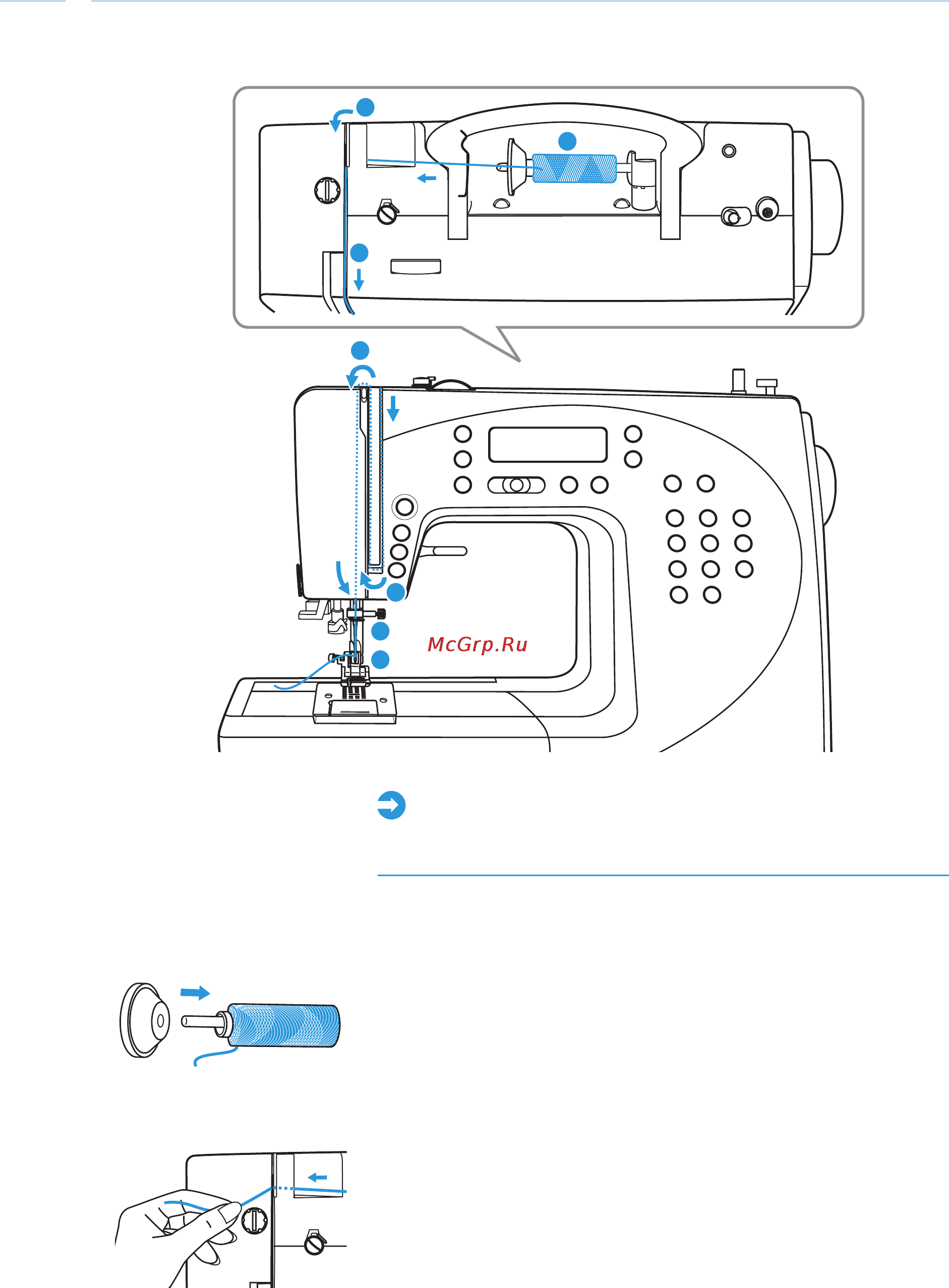 Bernina Bernette E92c [13/77] Заправка верхней нитки