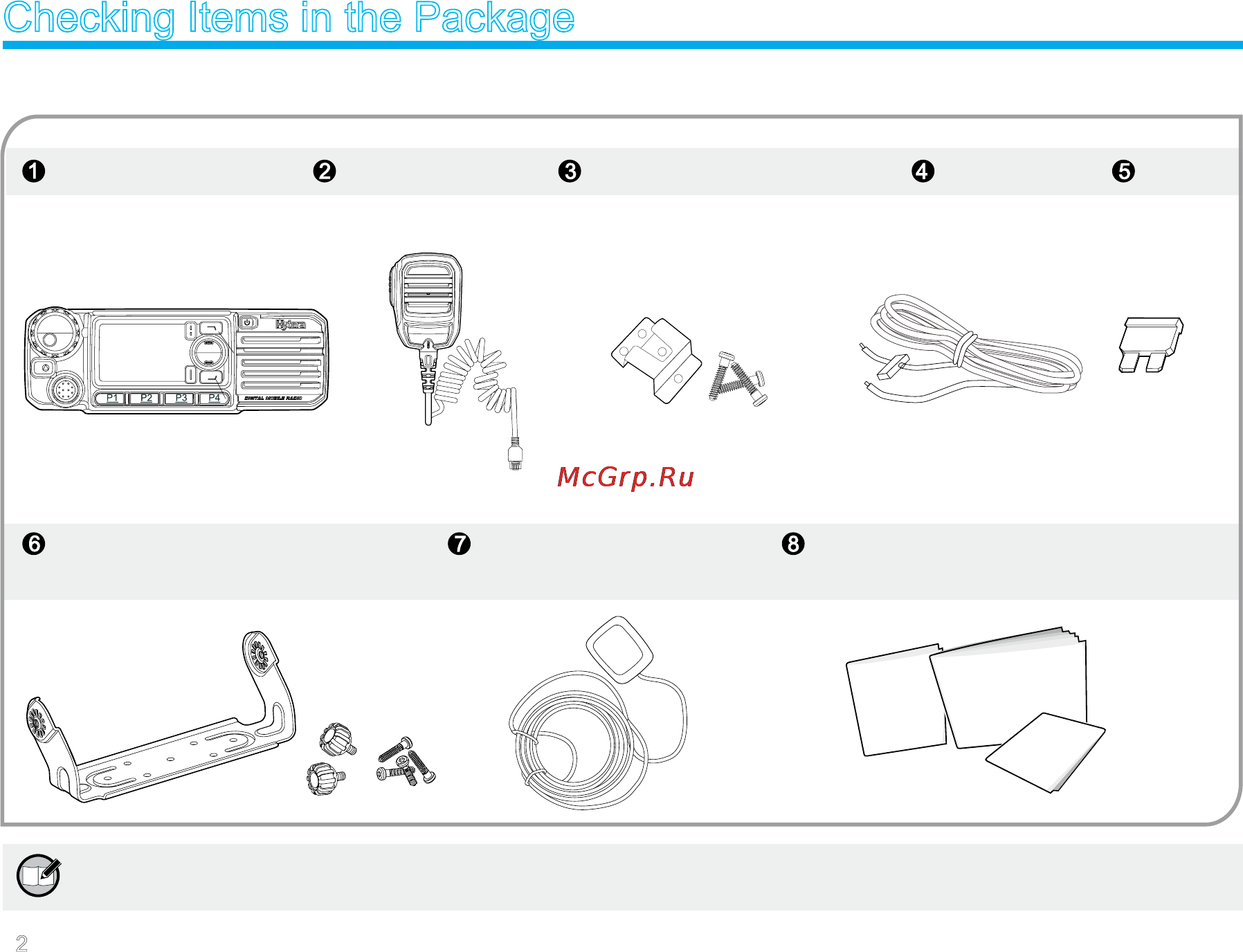 Hytera MD-785G [7/33] Checking items in the package