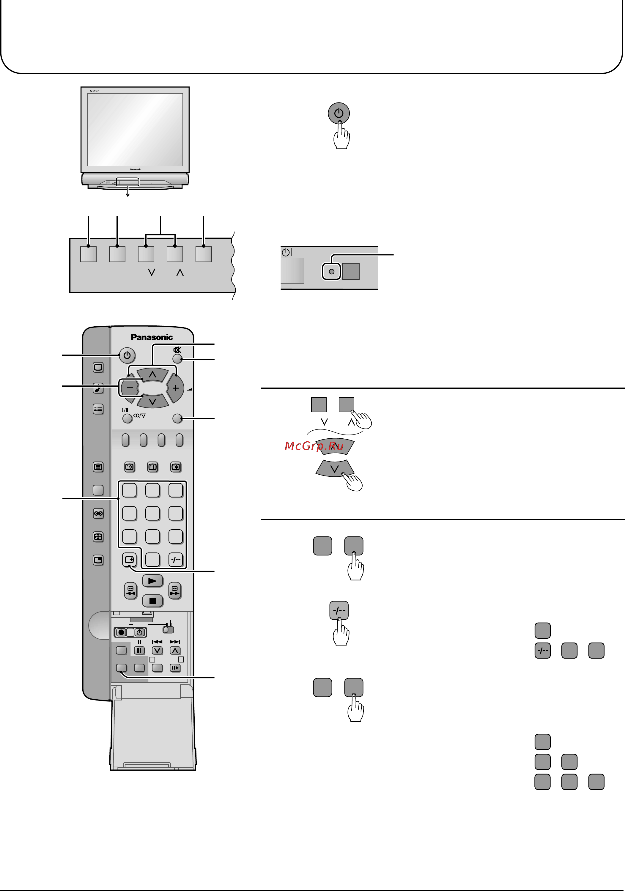 Panasonic TX-29P250T [14/44] Основные операции