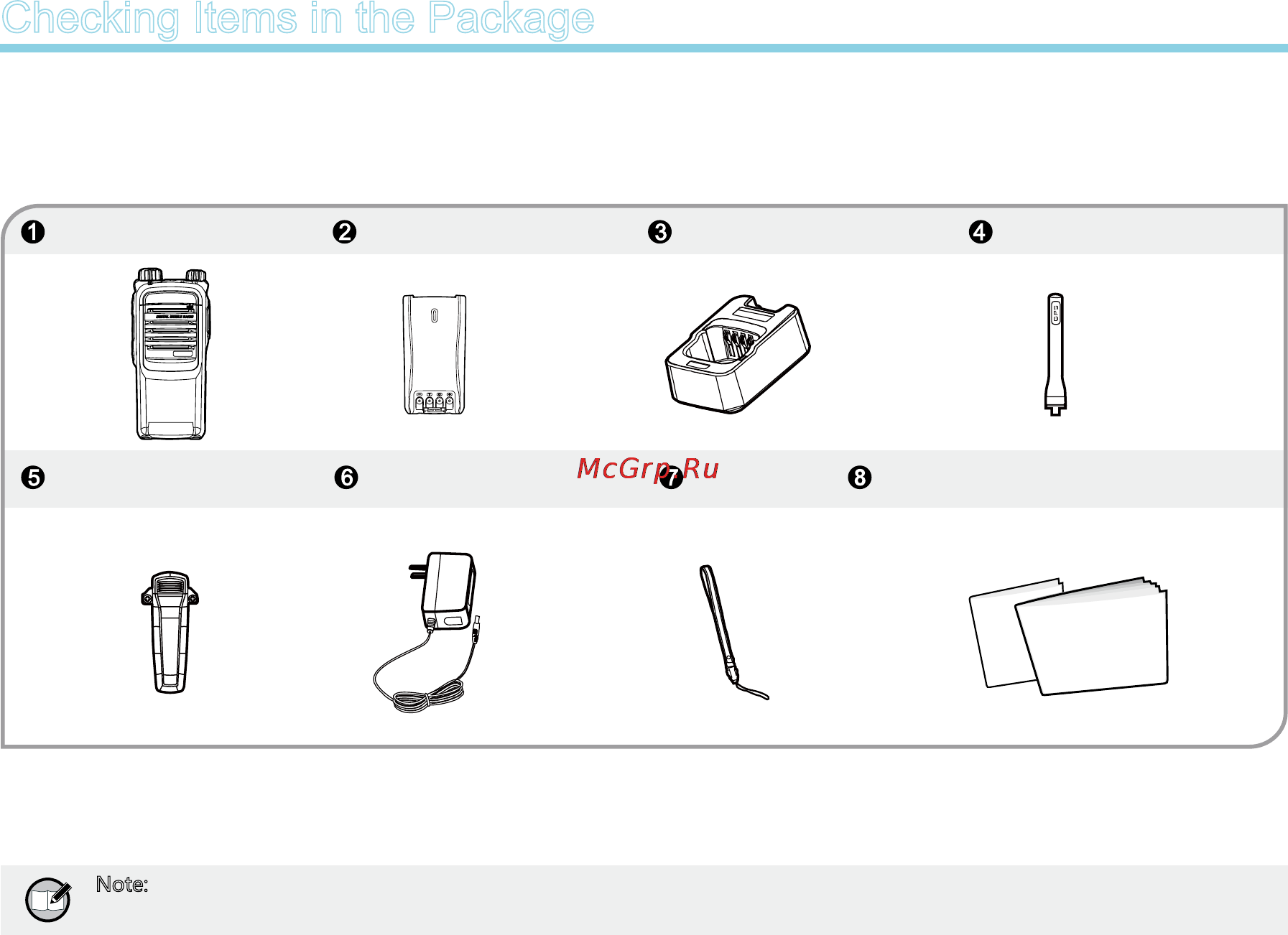 Hytera PD-705G [7/22] Checking items in the package