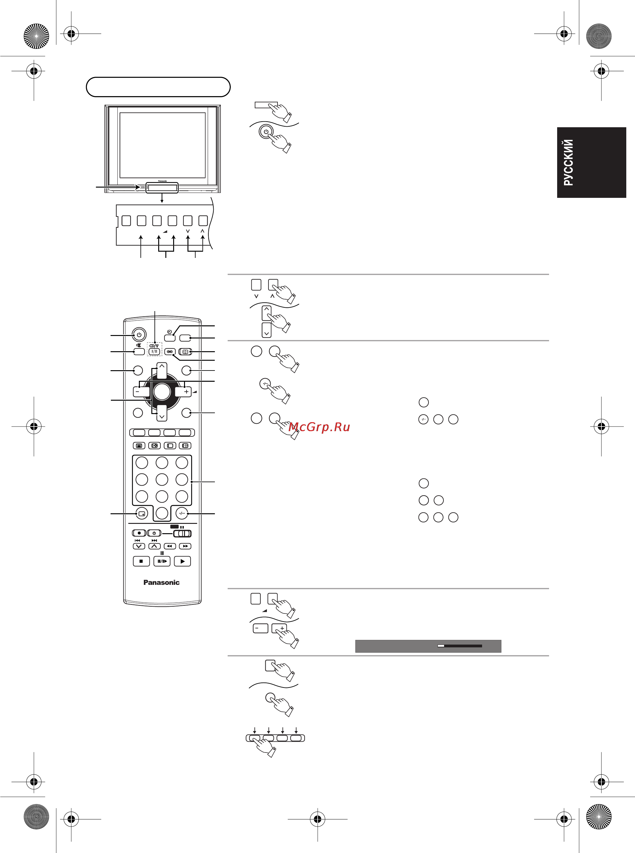 Panasonic TX-34P180T [7/28] Основные операции