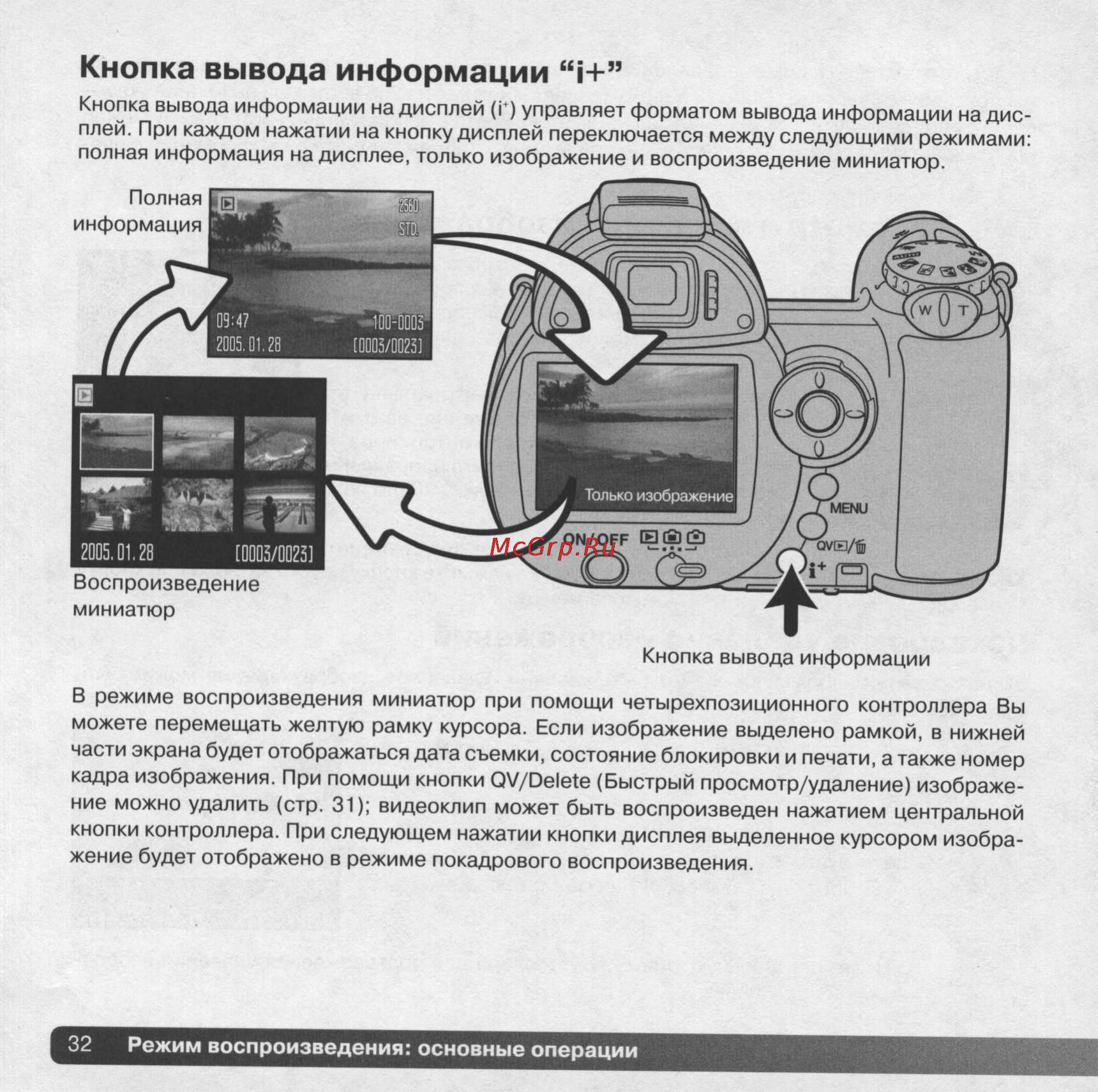 Konica Minolta Dimage Z5 [32/132] Кнопка вывода информации