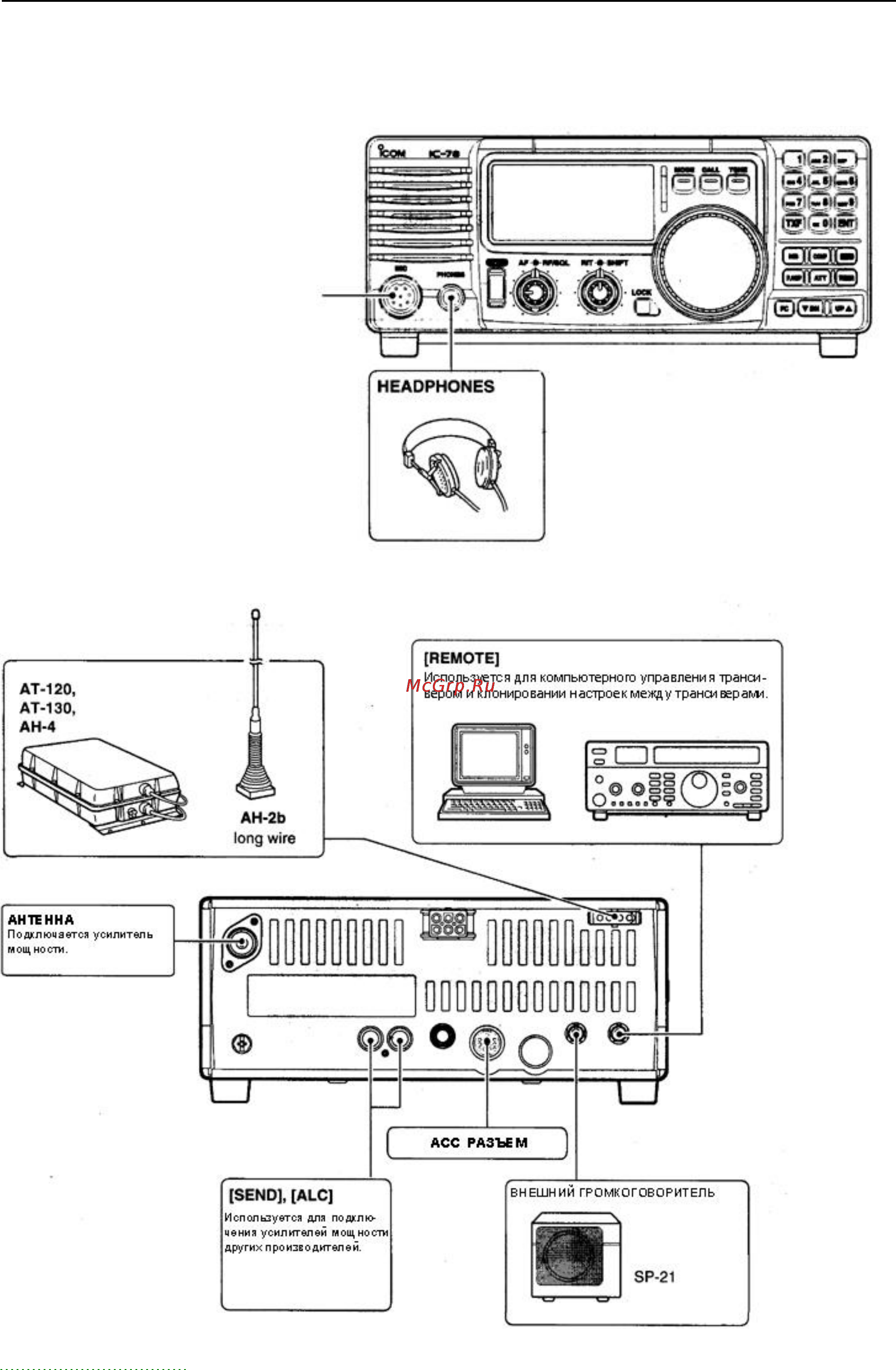 Icom IC-78 [15/54] N дополнительные подключения