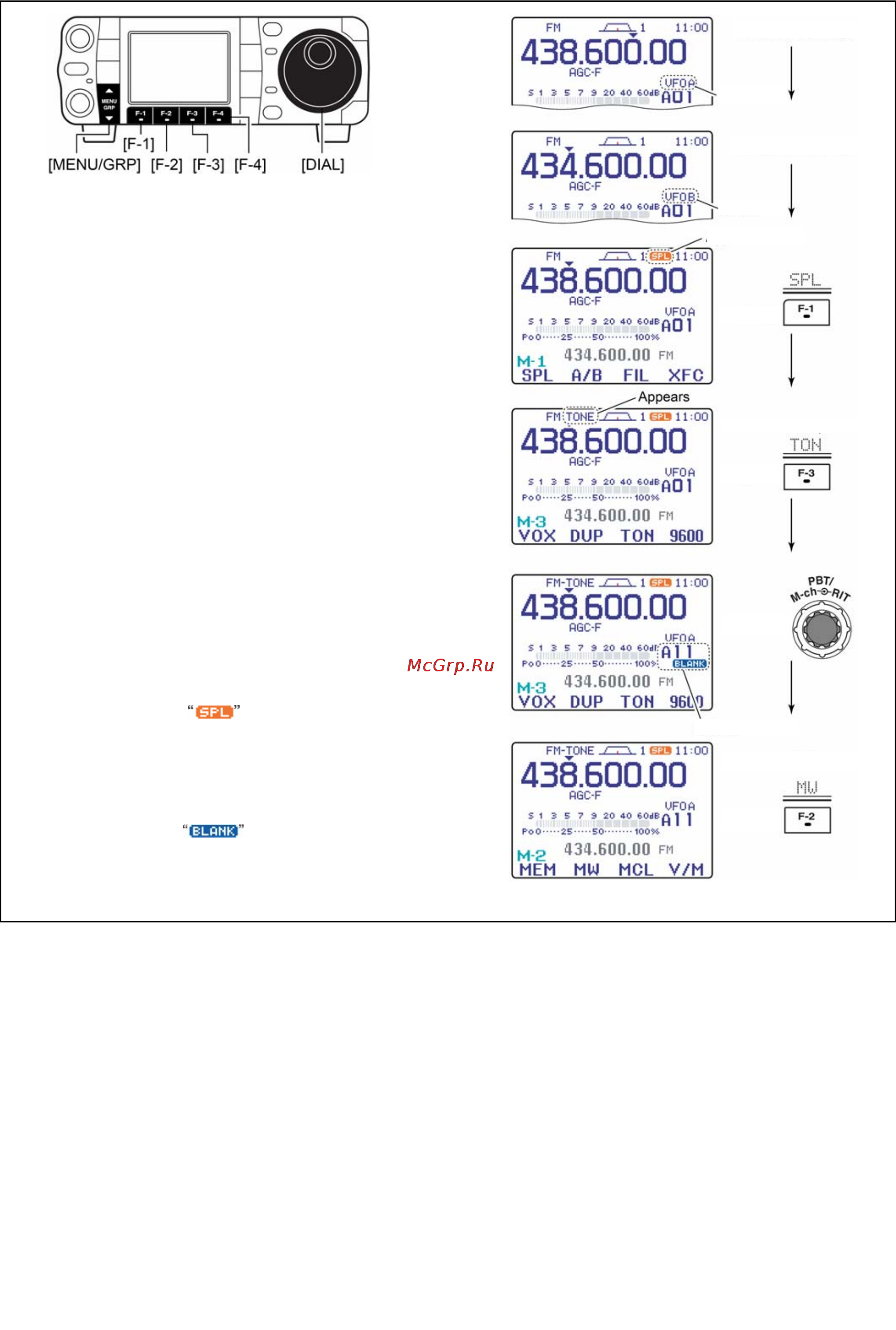 Icom IC-7000 [73/100] Запоминание параметров нестандартных ретрансляторов
