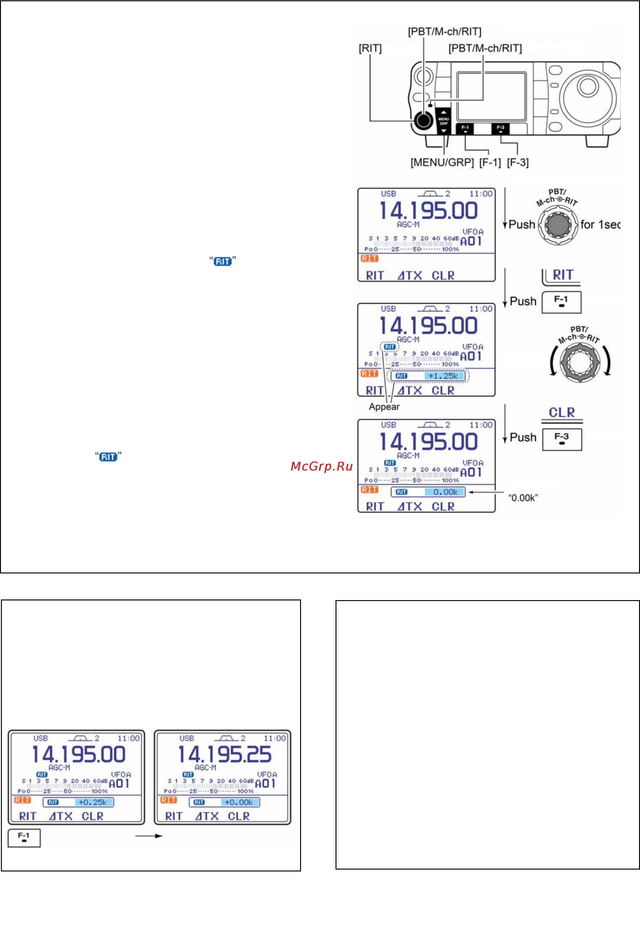 Icom IC-7000 [80/100] Функция rit
