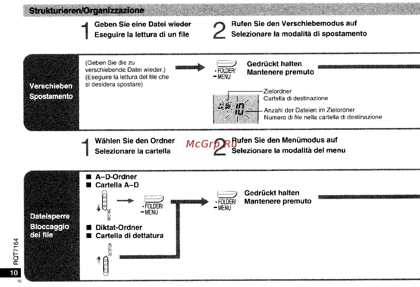 Panasonic RR-QR160 [10/22] Strukturieren organizzazione