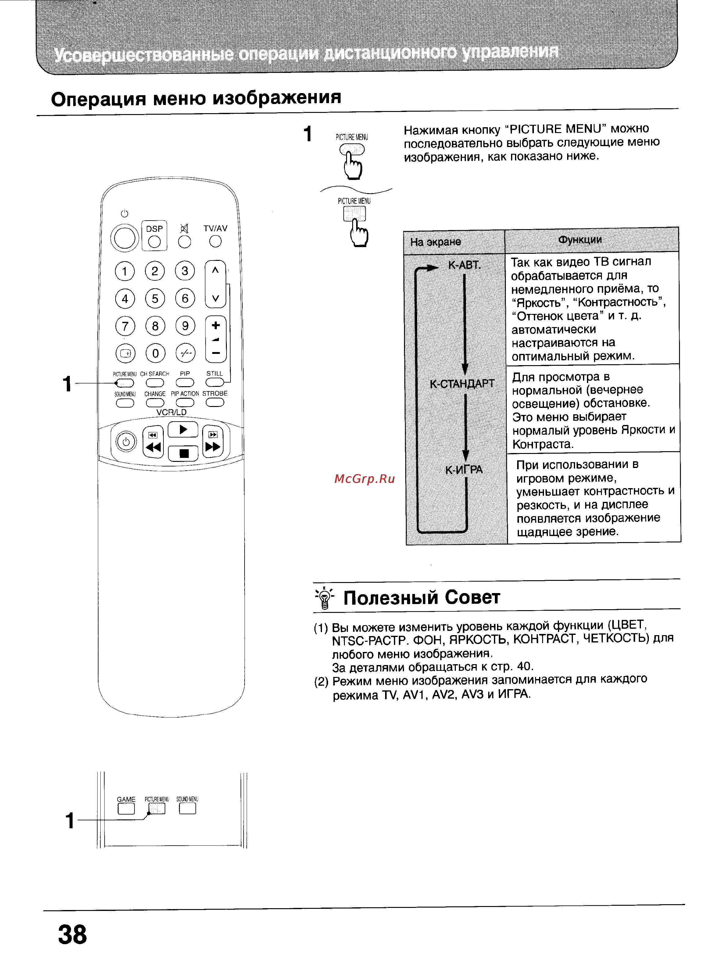 Panasonic TX-33GF85 [38/55] Операция меню изображения