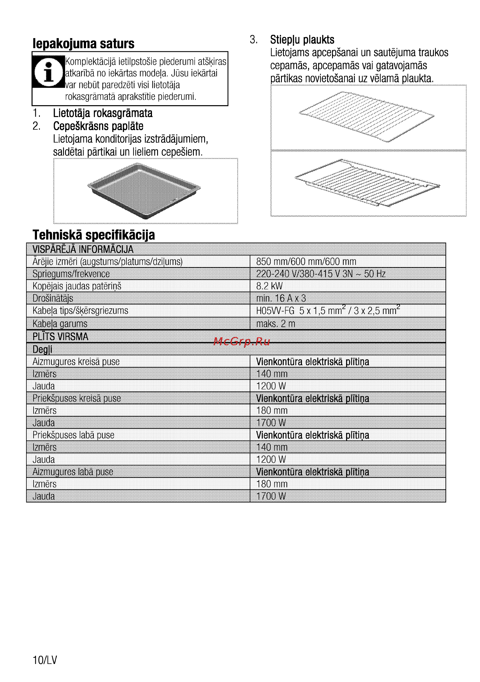 Beko CSE 67100 GW [10/92] Tehniská specifikácija