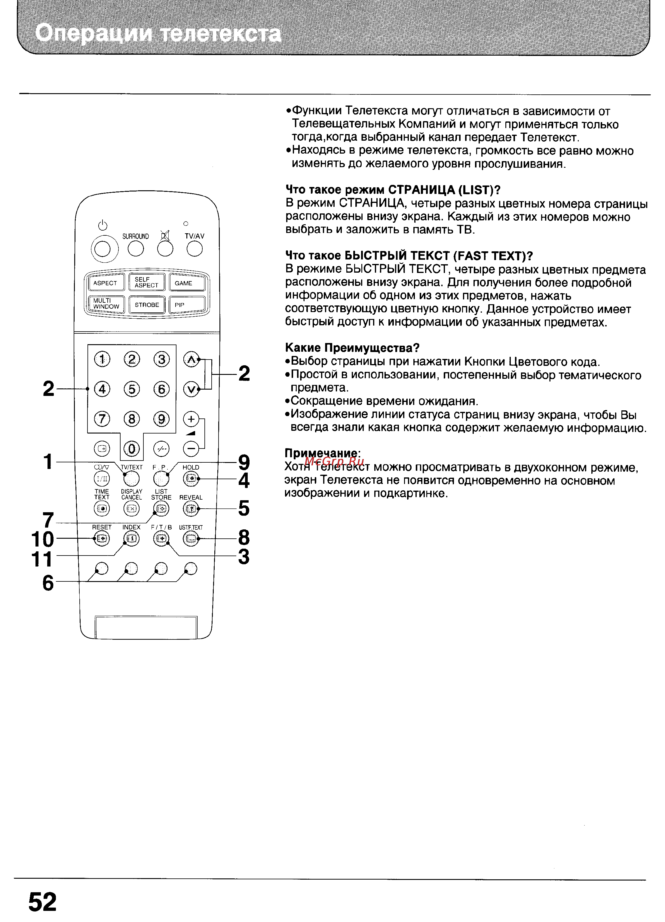 Panasonic TX-32WG25 [51/59] Операции телетекста