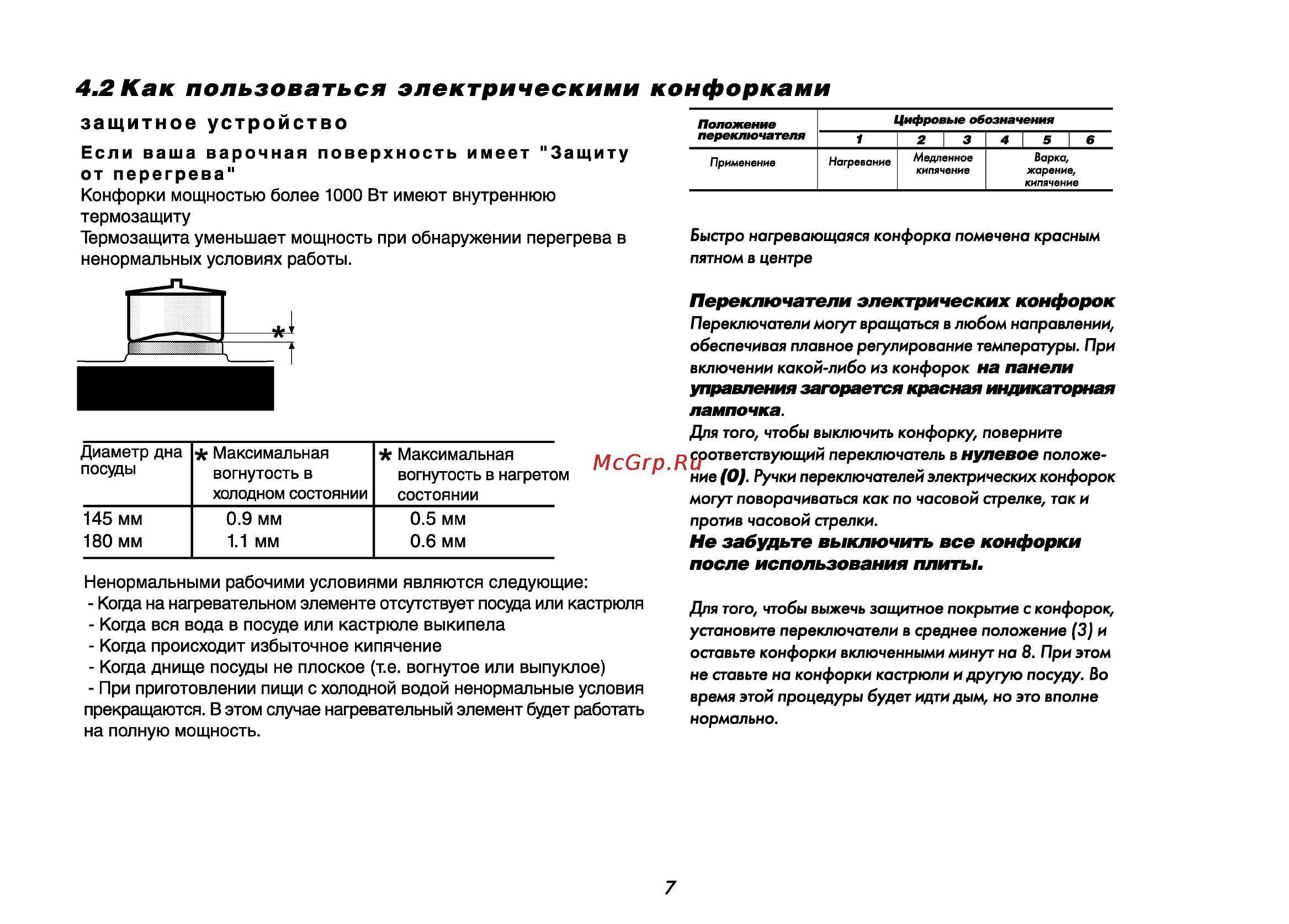 Beko CS 46000 [9/34] Как пользоваться электрическими конфорками