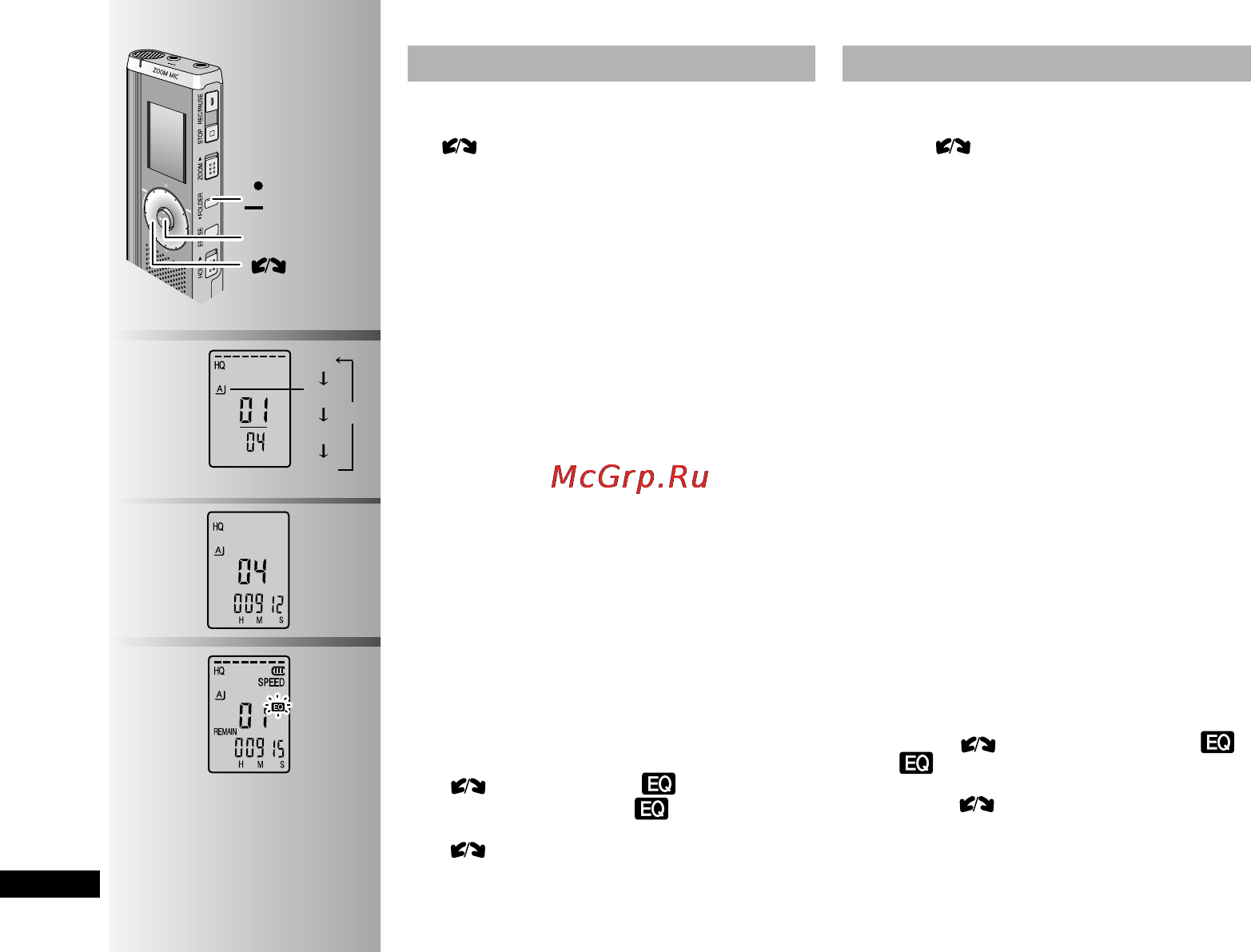 Panasonic RR-US490 E-K [10/140] Riproduzione a