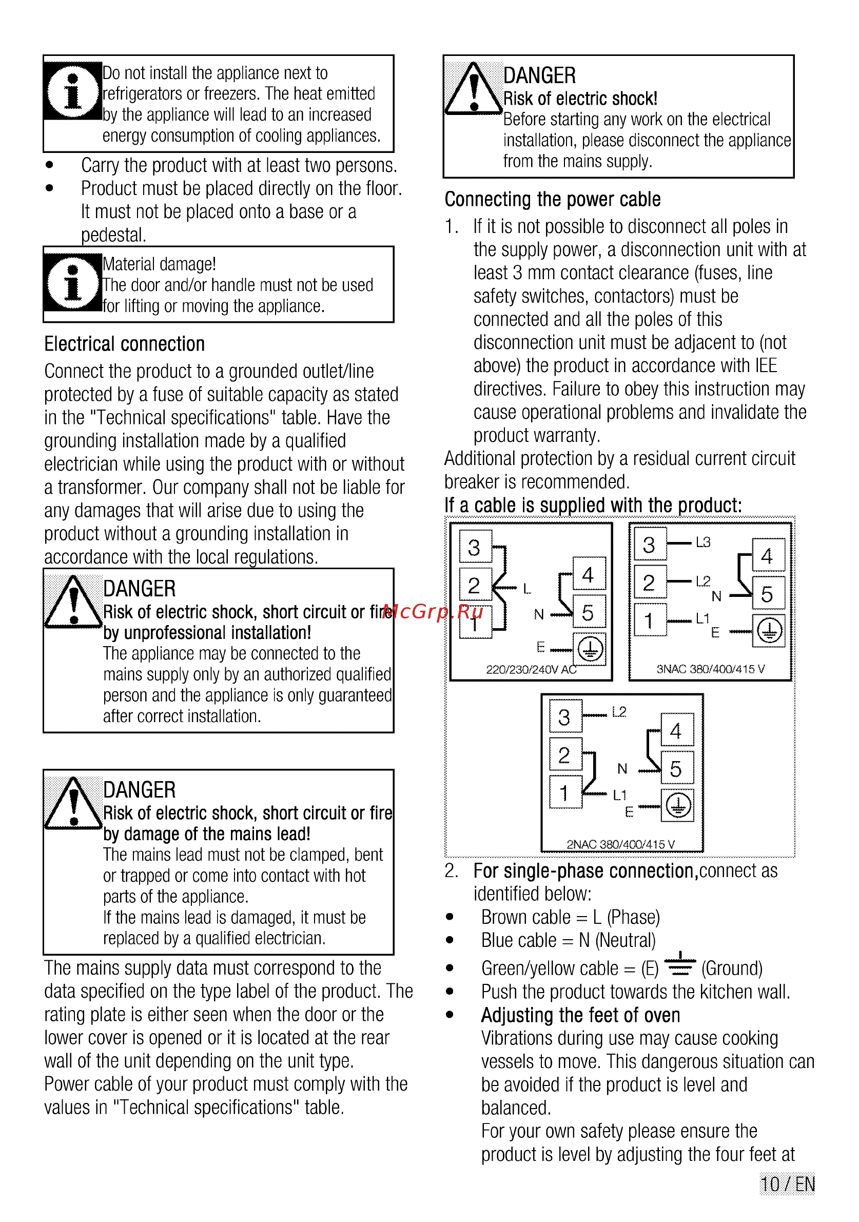 Beko CSE 57300 GW [11/84] A danger