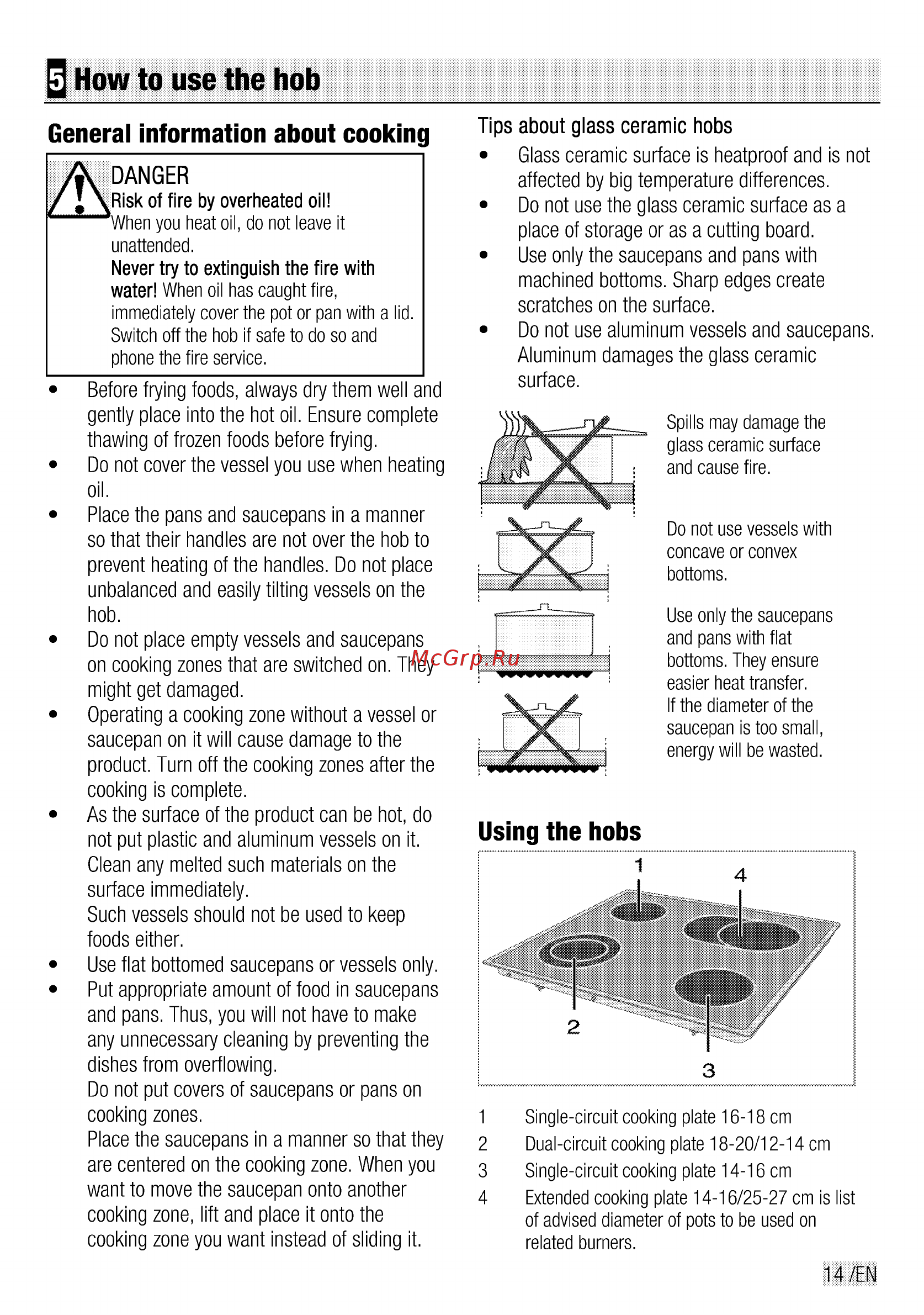 Beko CSE 57300 GW [15/84] How to use the hob
