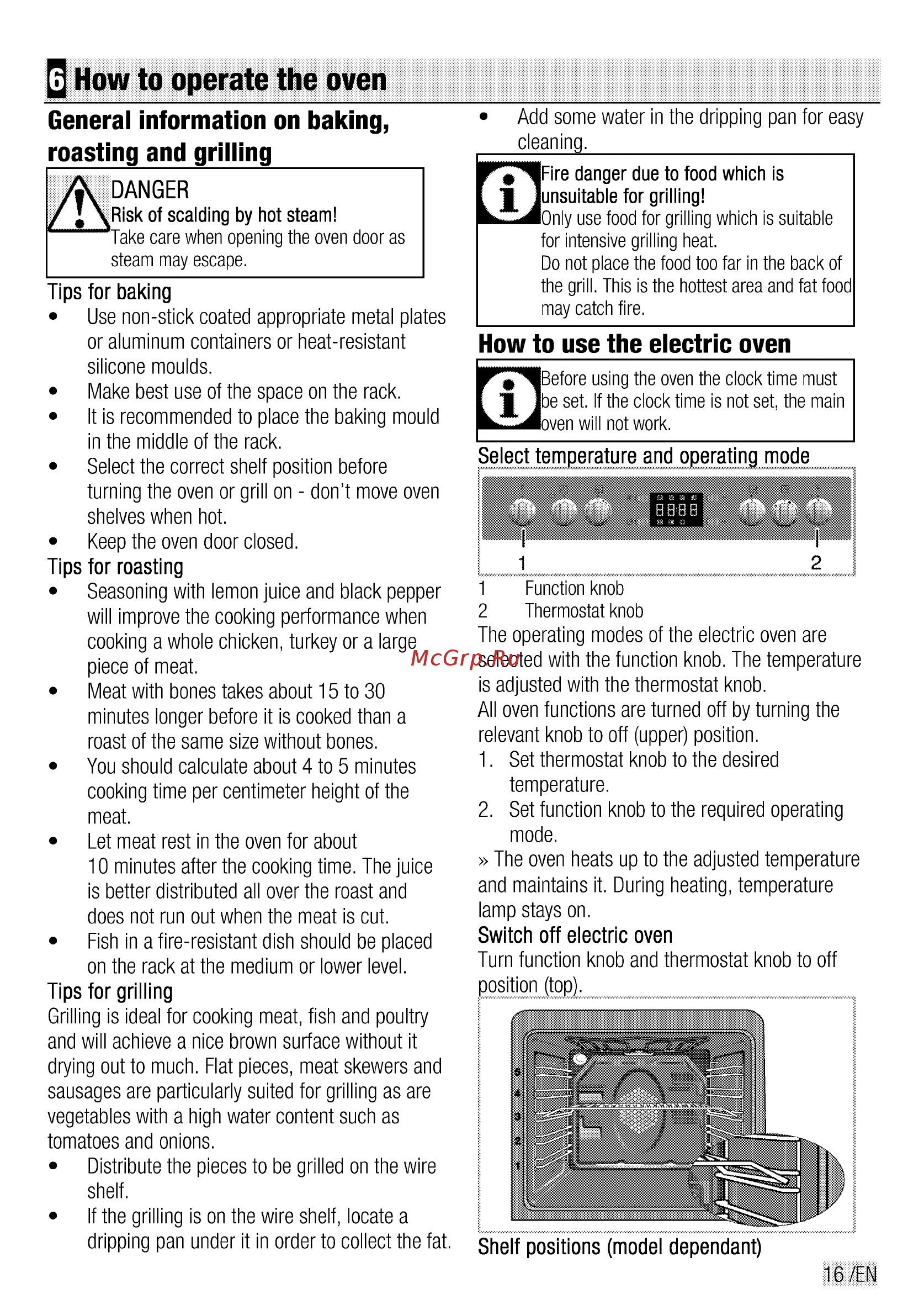 Beko CSE 57300 GW [17/84] General information on baking roasting and grilling