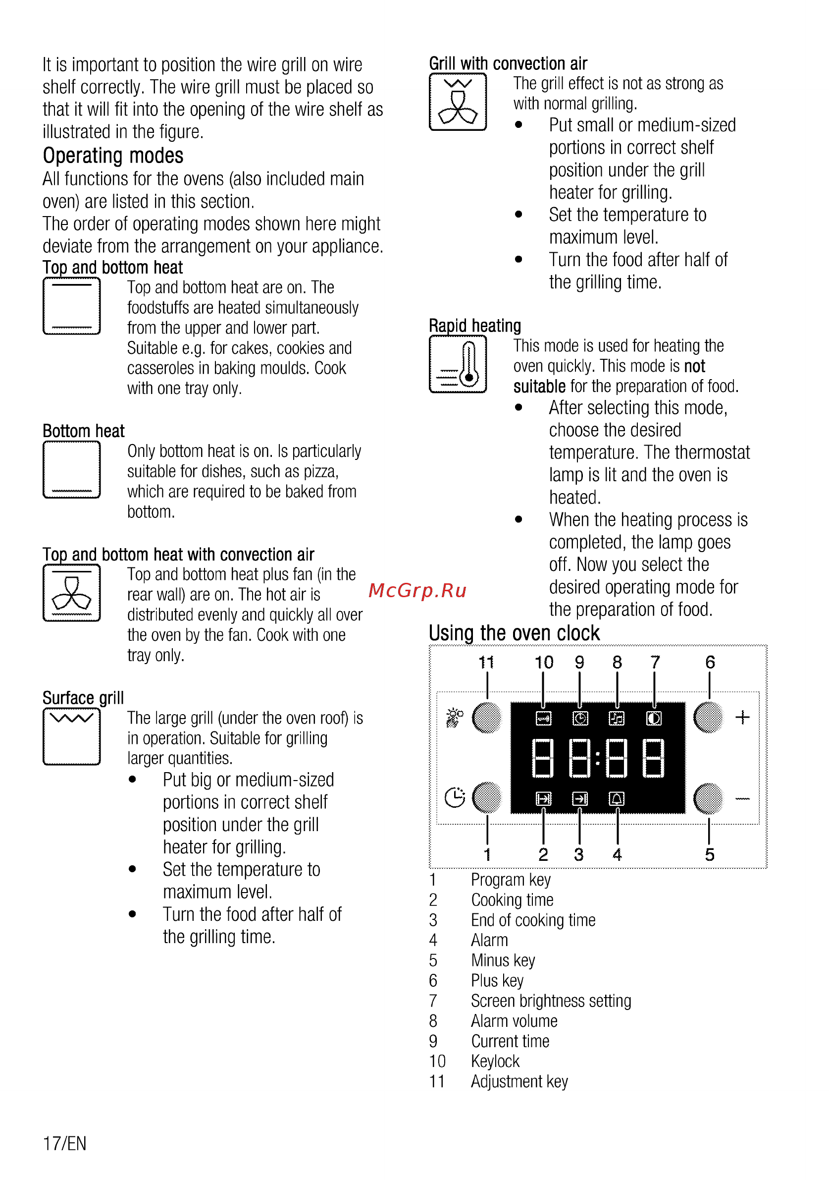 Beko CSE 57300 GW [18/84] Operating modes