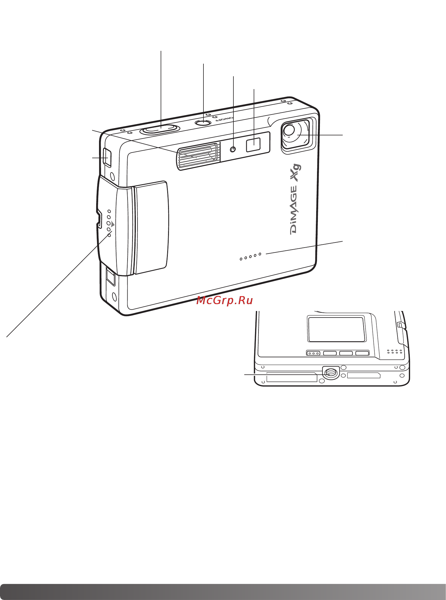 Konica Minolta Dimage Xg [12/132] Наименования частей фотокамеры
