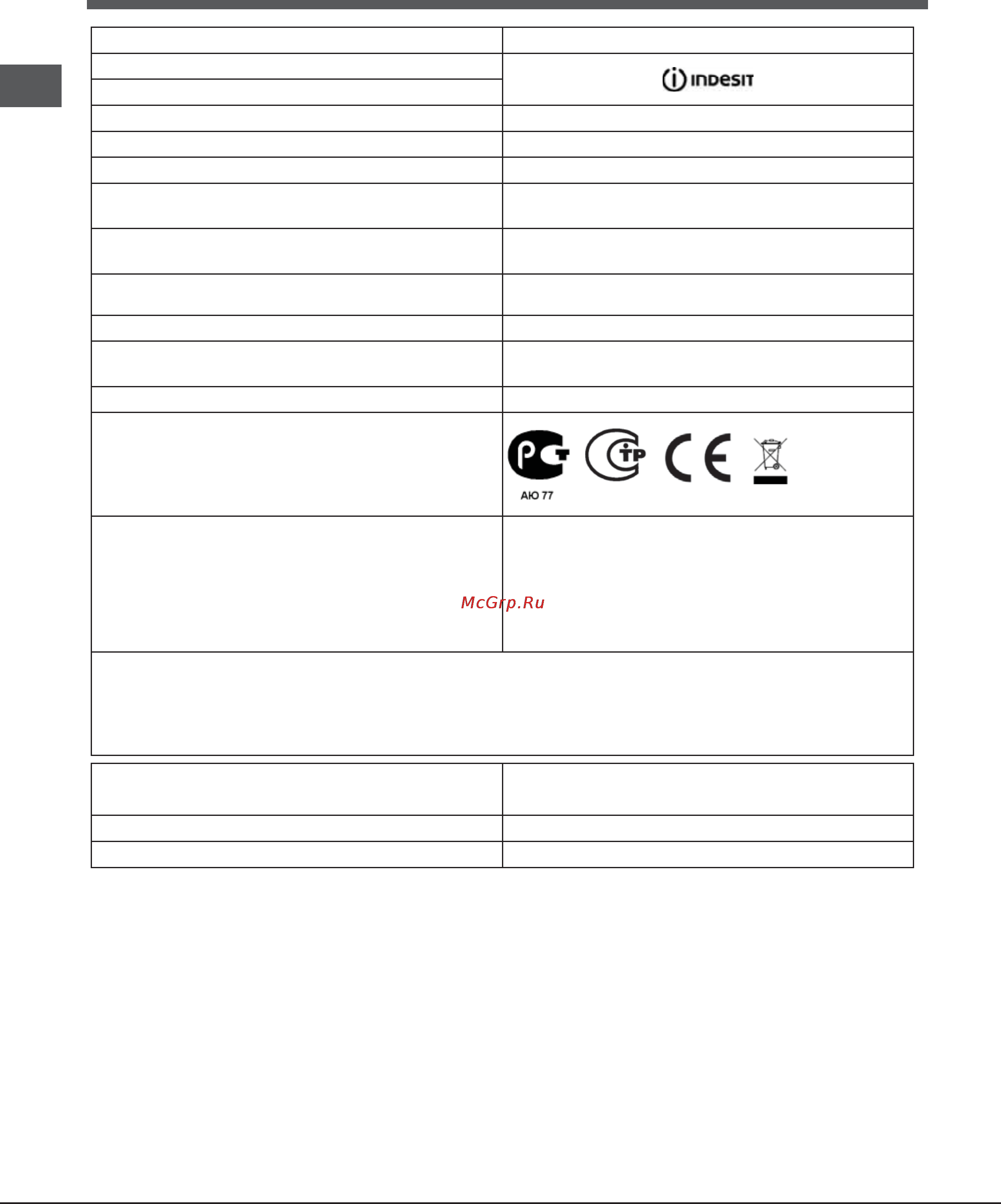 Indesit KN 3E107A W [3/36] Информация для потребителя