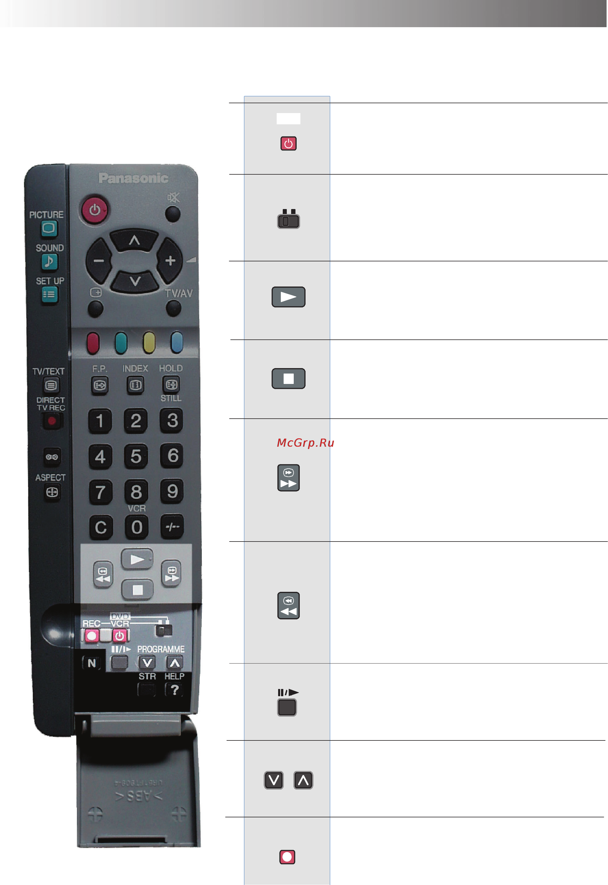 Panasonic TX-32PL10P/M [24/33] Эксплуатация vcr dvd