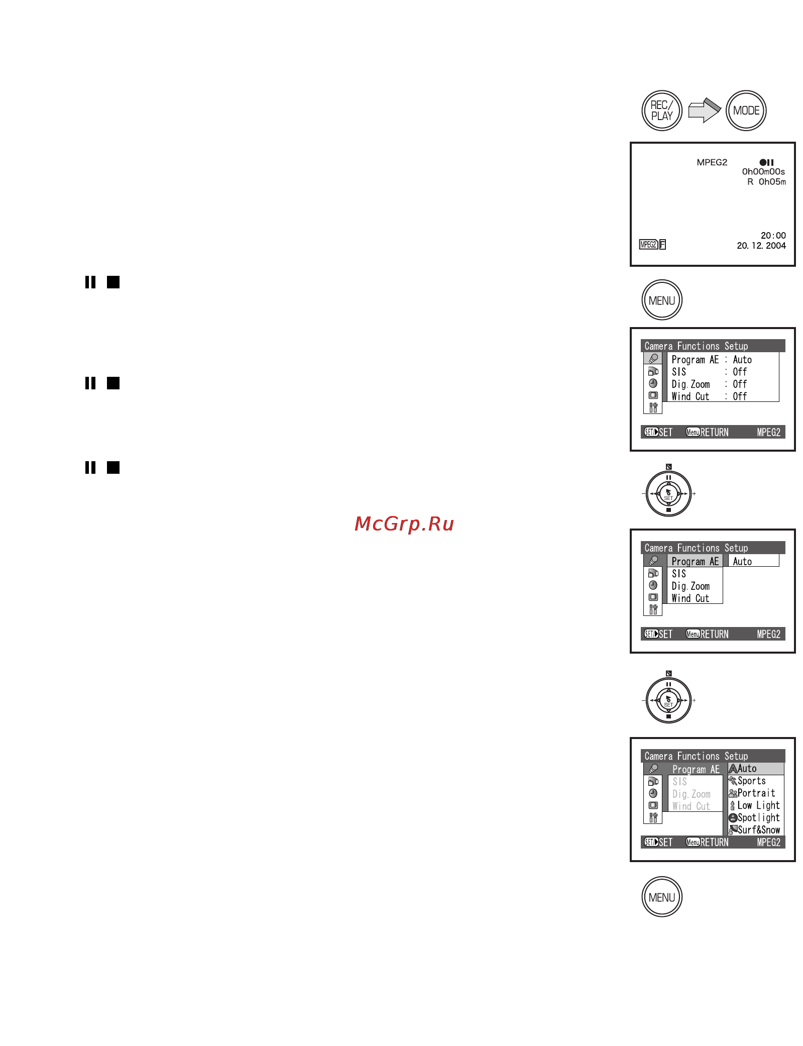 Panasonic SV-AV100 [16/88] Использование экранного меню