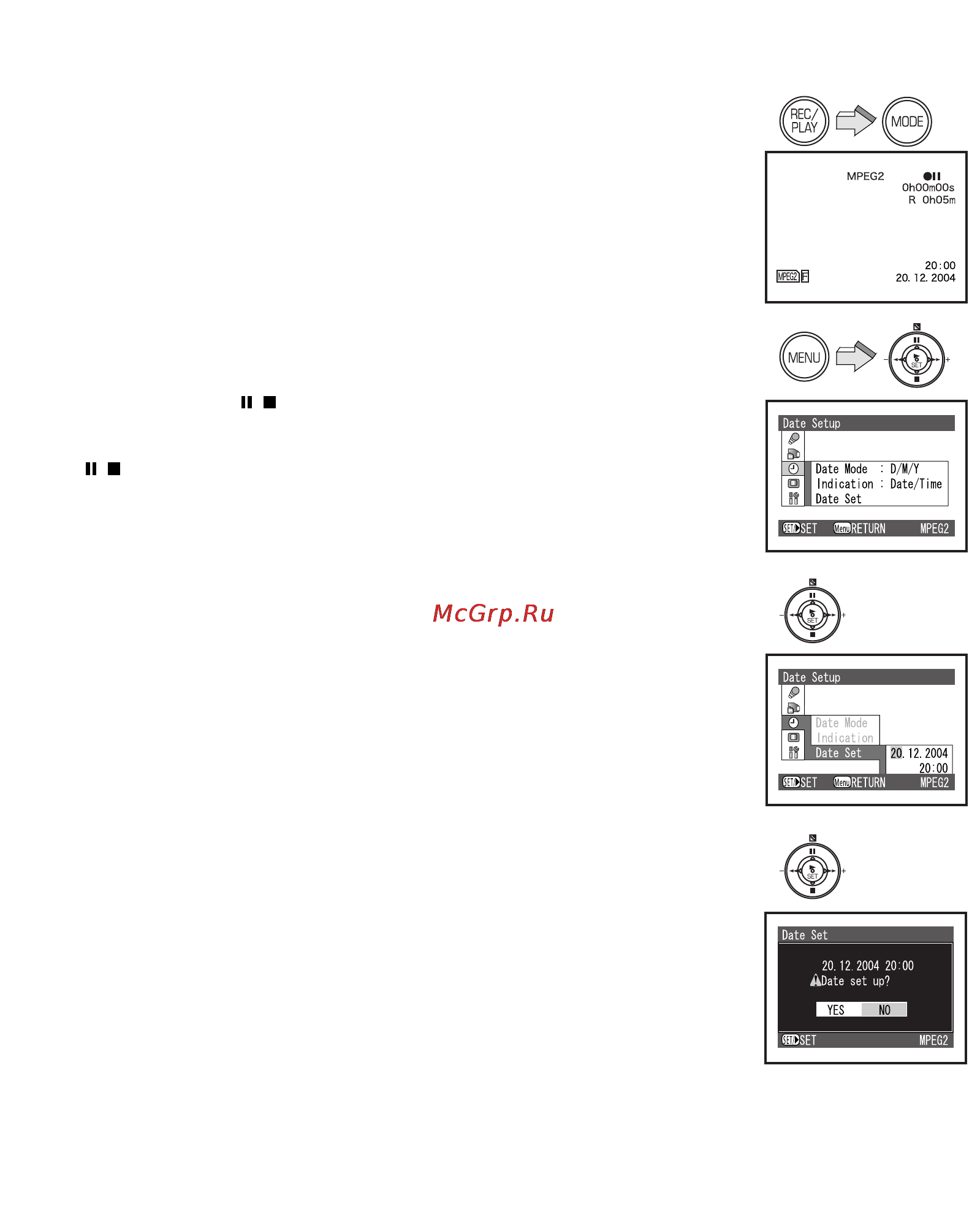 Panasonic SV-AV100 [20/88] Установка даты и времени