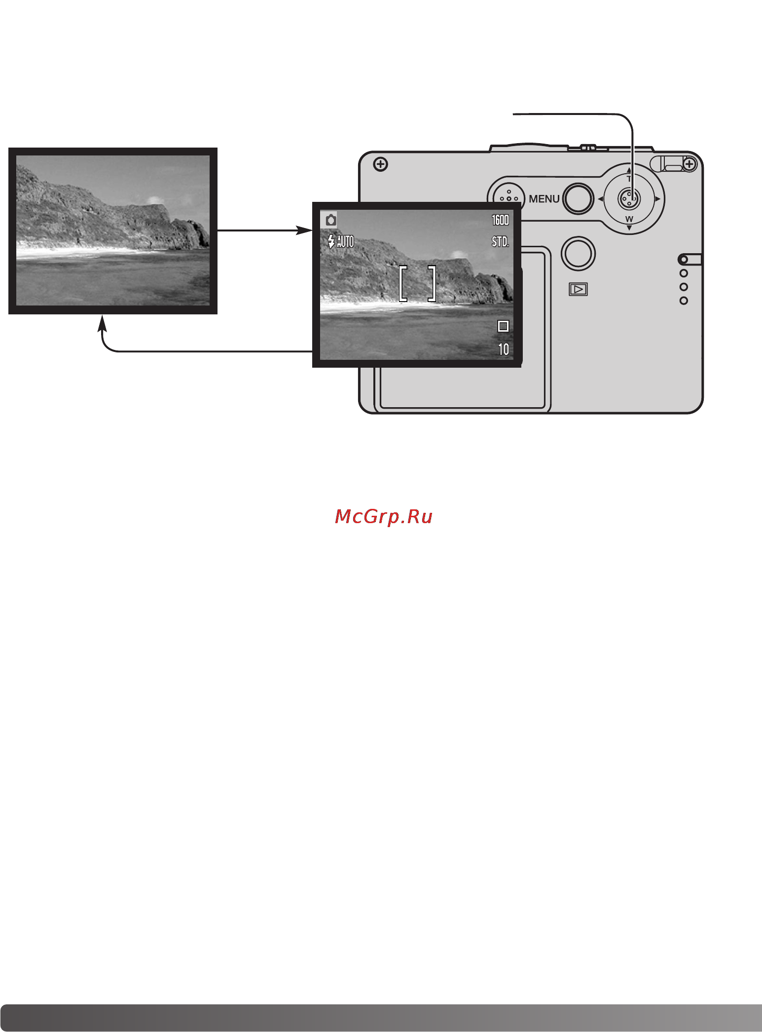 Konica Minolta Dimage X21 [30/112] Режимы работы жк монитора в режиме съемки