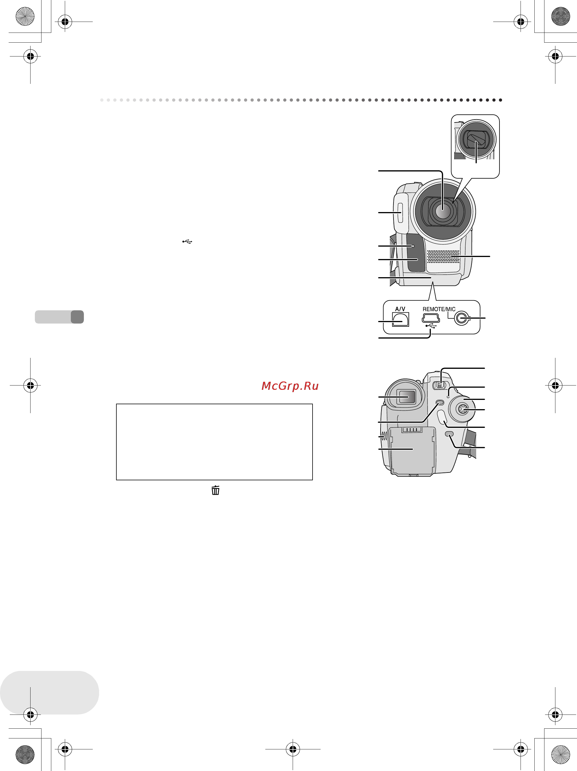 Panasonic VDR-D250EE [10/168] Обозначение и обращение с деталями
