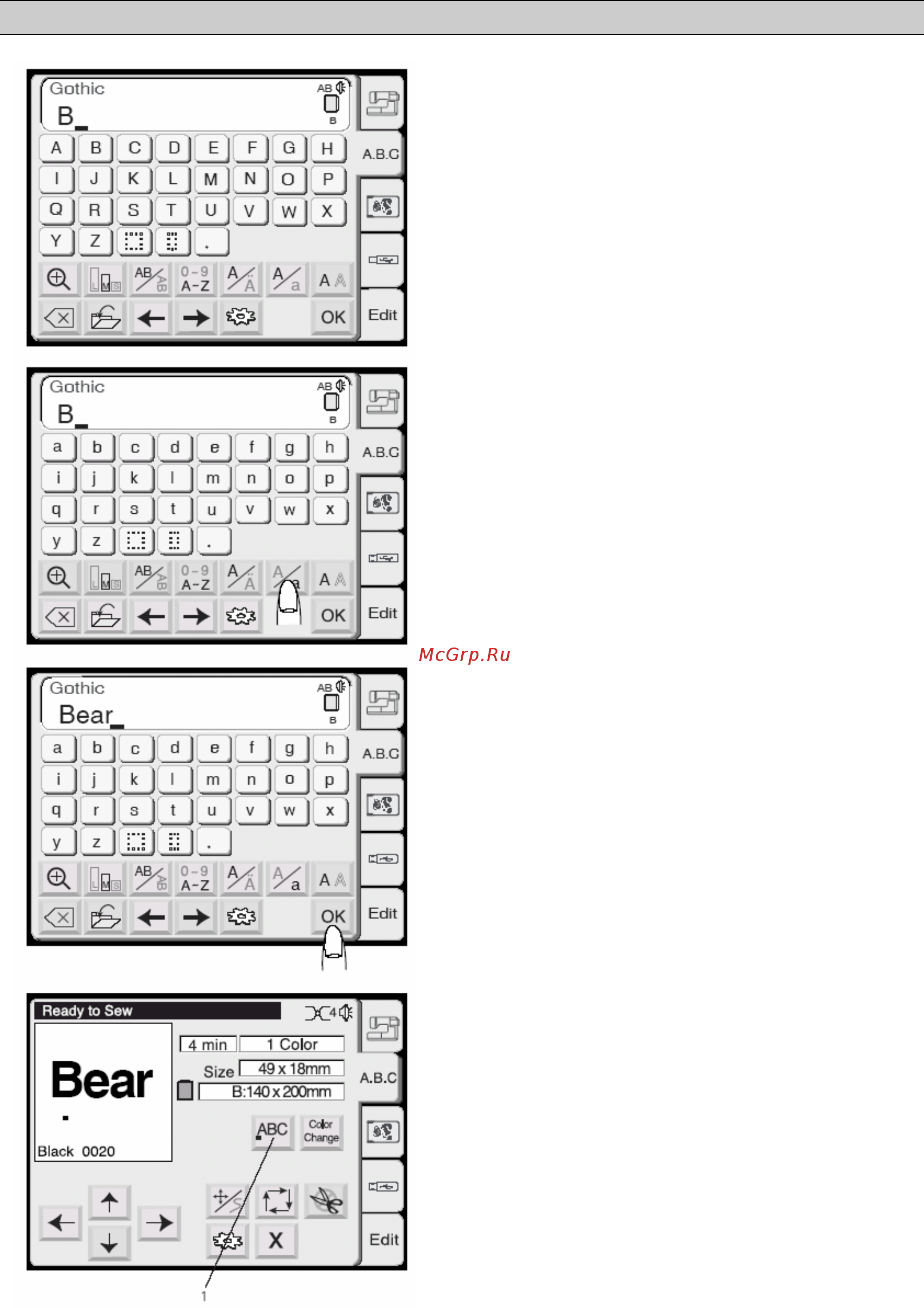 Bernina BERNETTE DECO 340 PLUS [43/65] Буквы и цифры