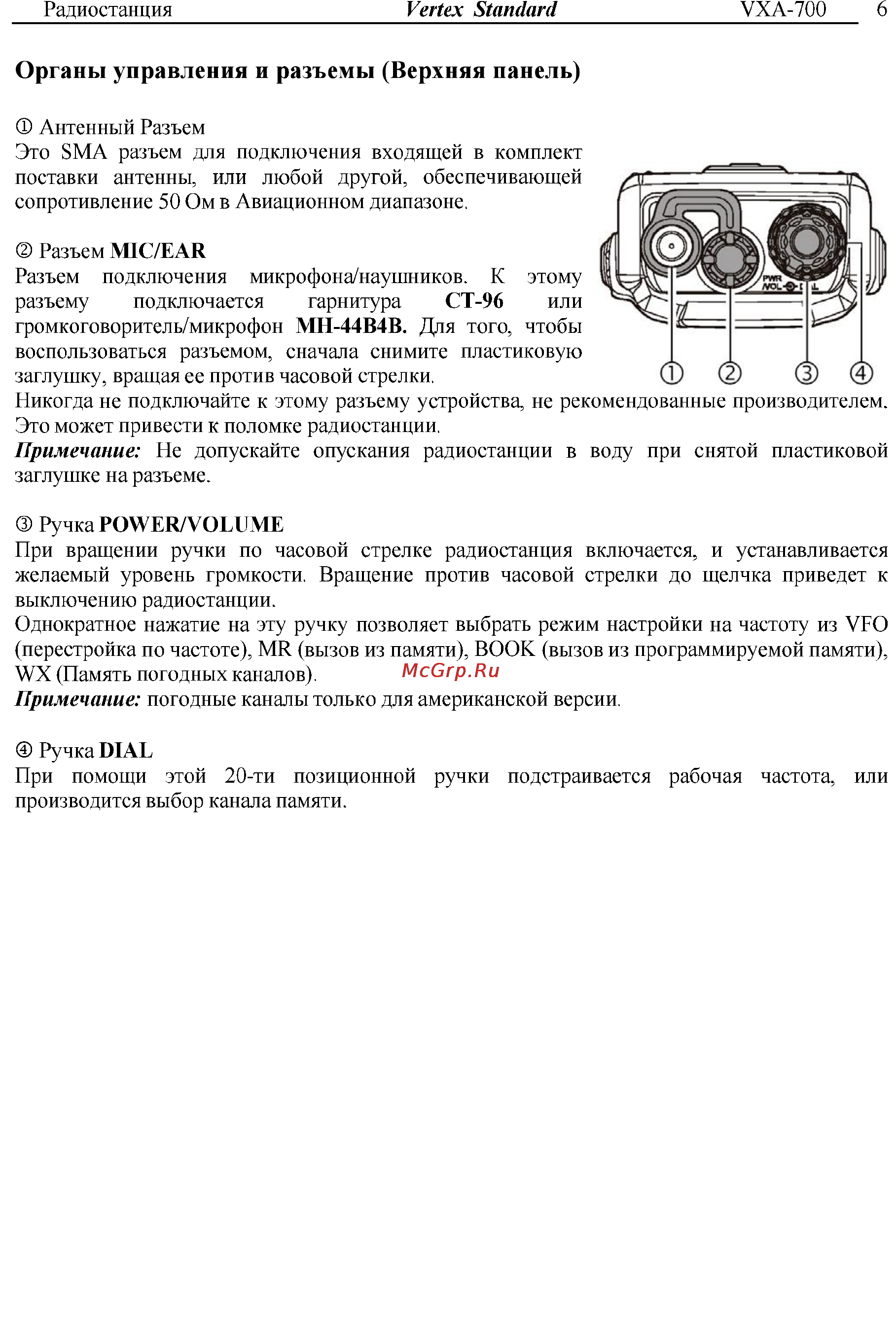 Vertex Standart VXA-300 Инструкция по эксплуатации онлайн [6/52] 31632