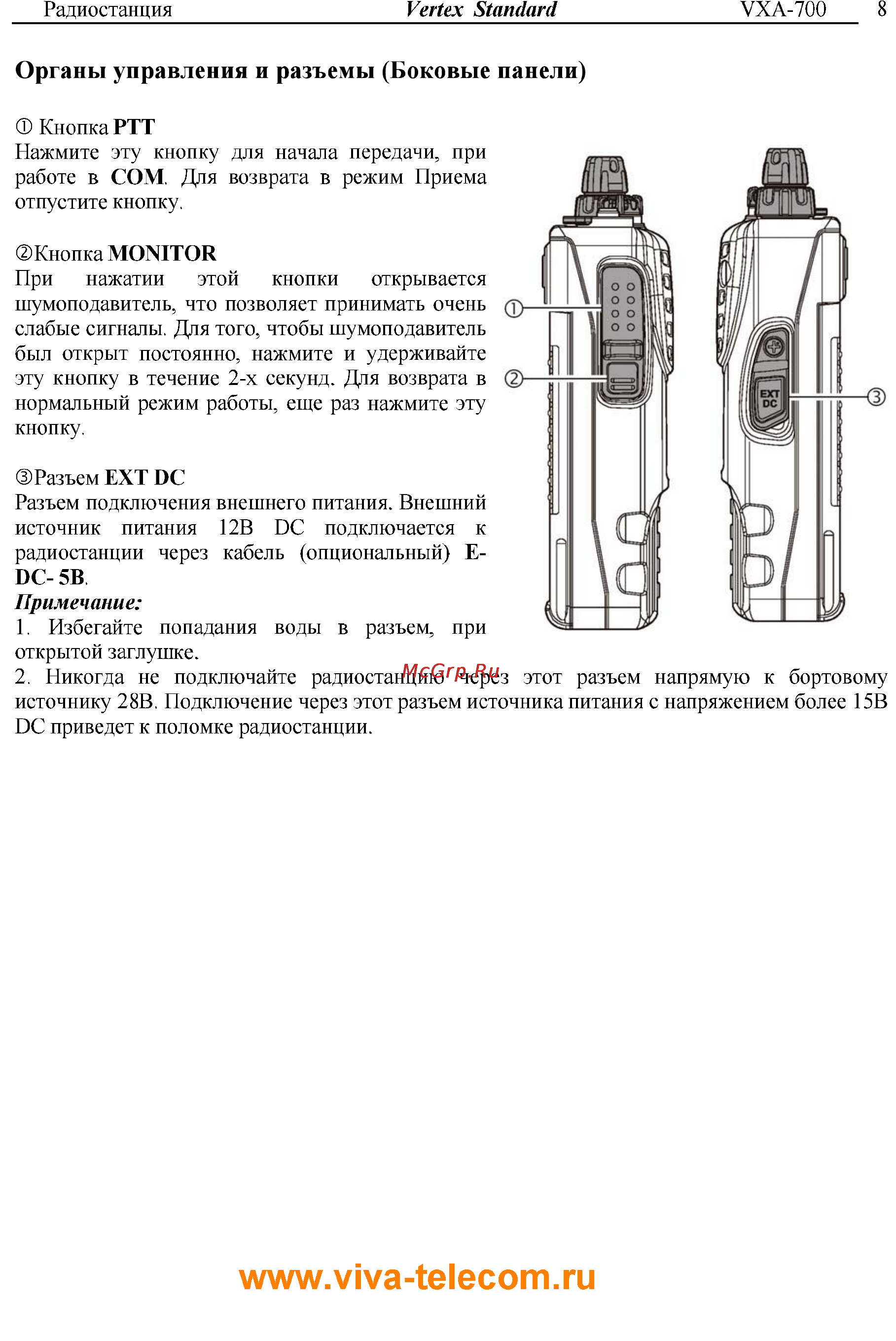Vertex Standart VXA-300 Инструкция по эксплуатации онлайн [8/52] 31632