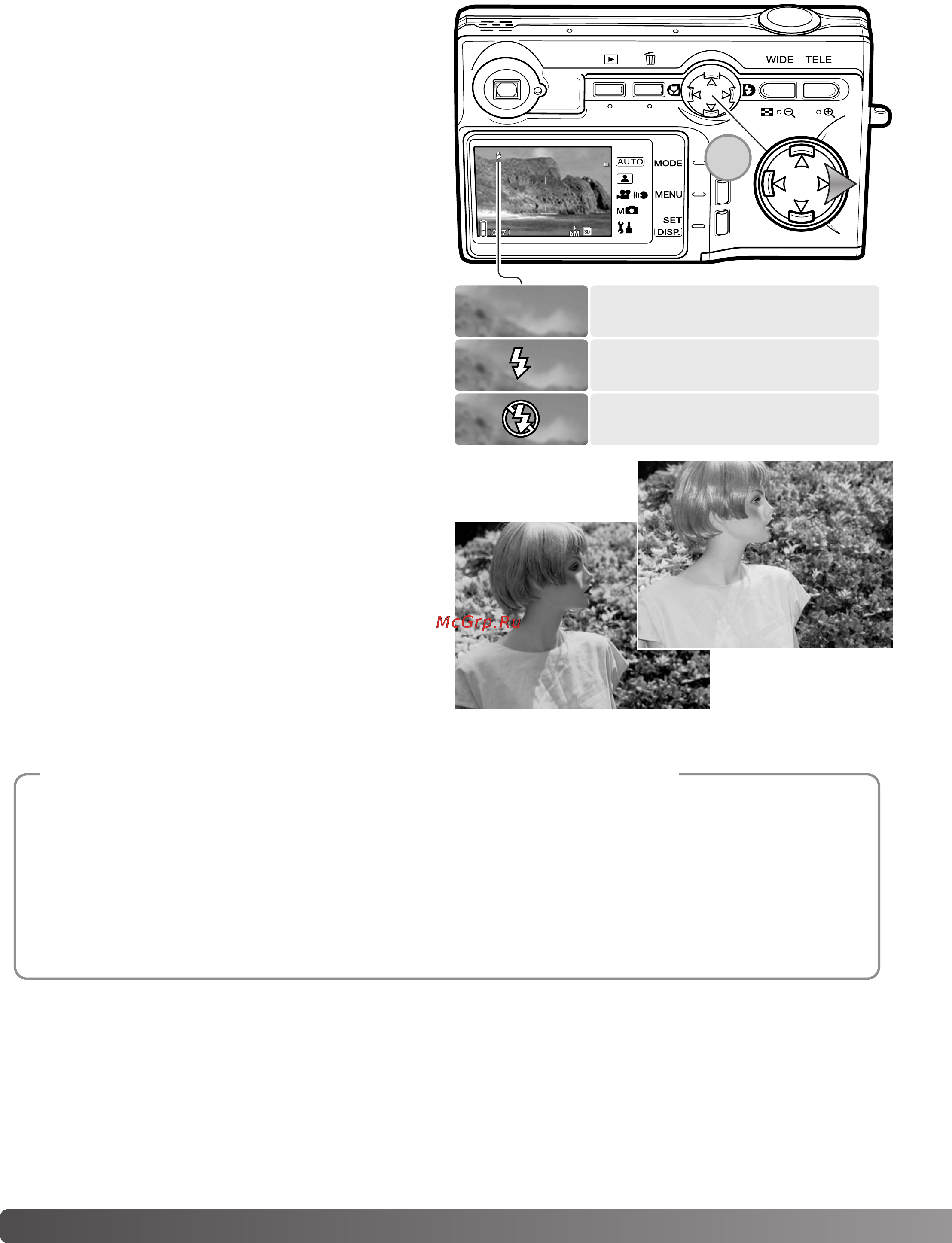 Konica Minolta Dimage G530 [28/102] Режимы работы вспышки