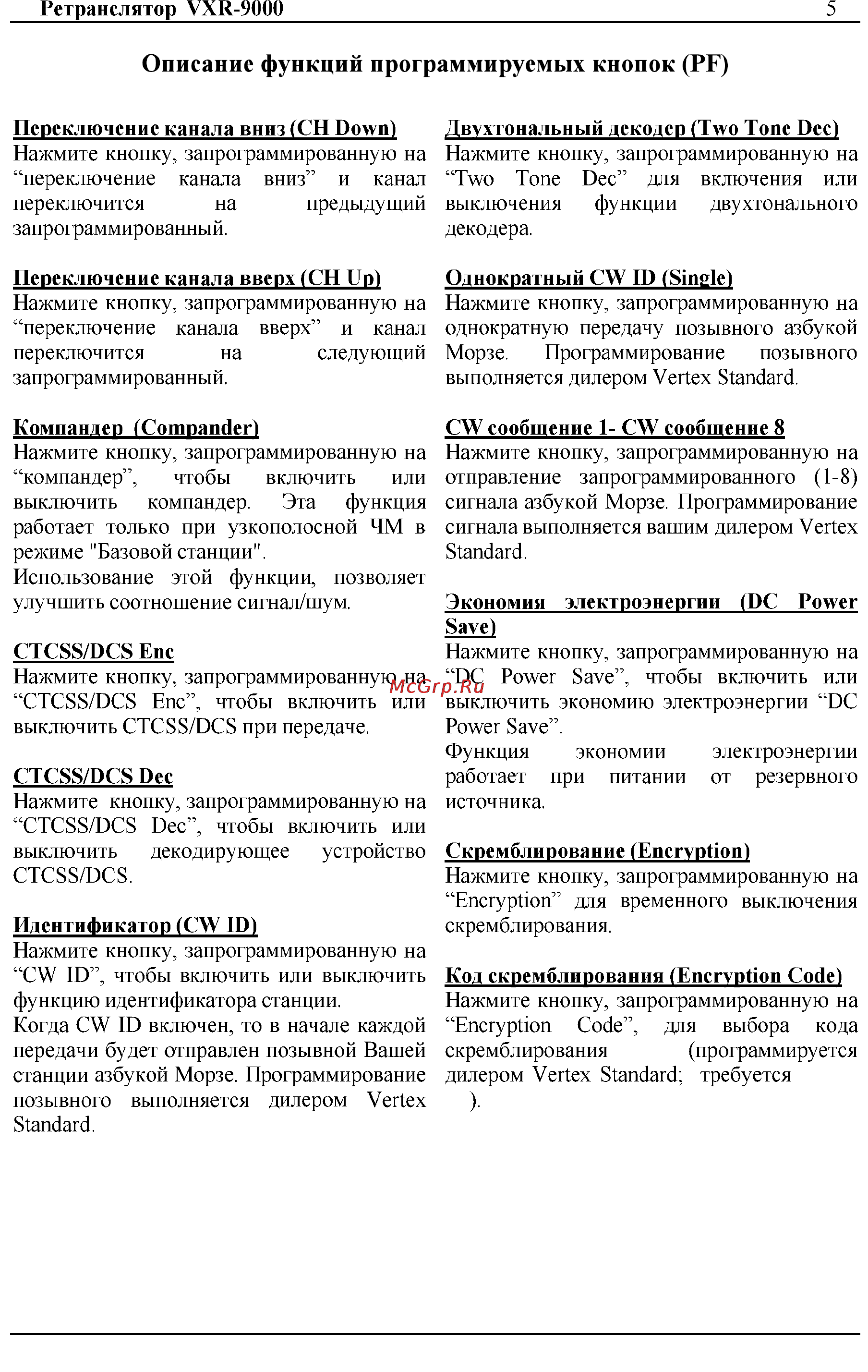 Vertex Standart VXR-9000 Инструкция по эксплуатации онлайн [5/14] 31647