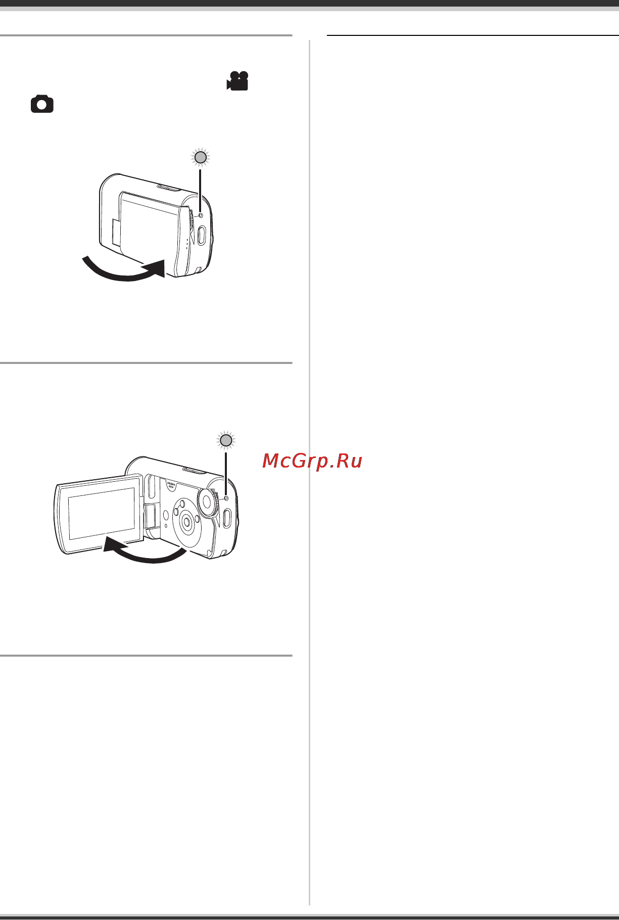 Panasonic SDR-S10 [25/120] Close the lcd monitor while the mode dial is set to or