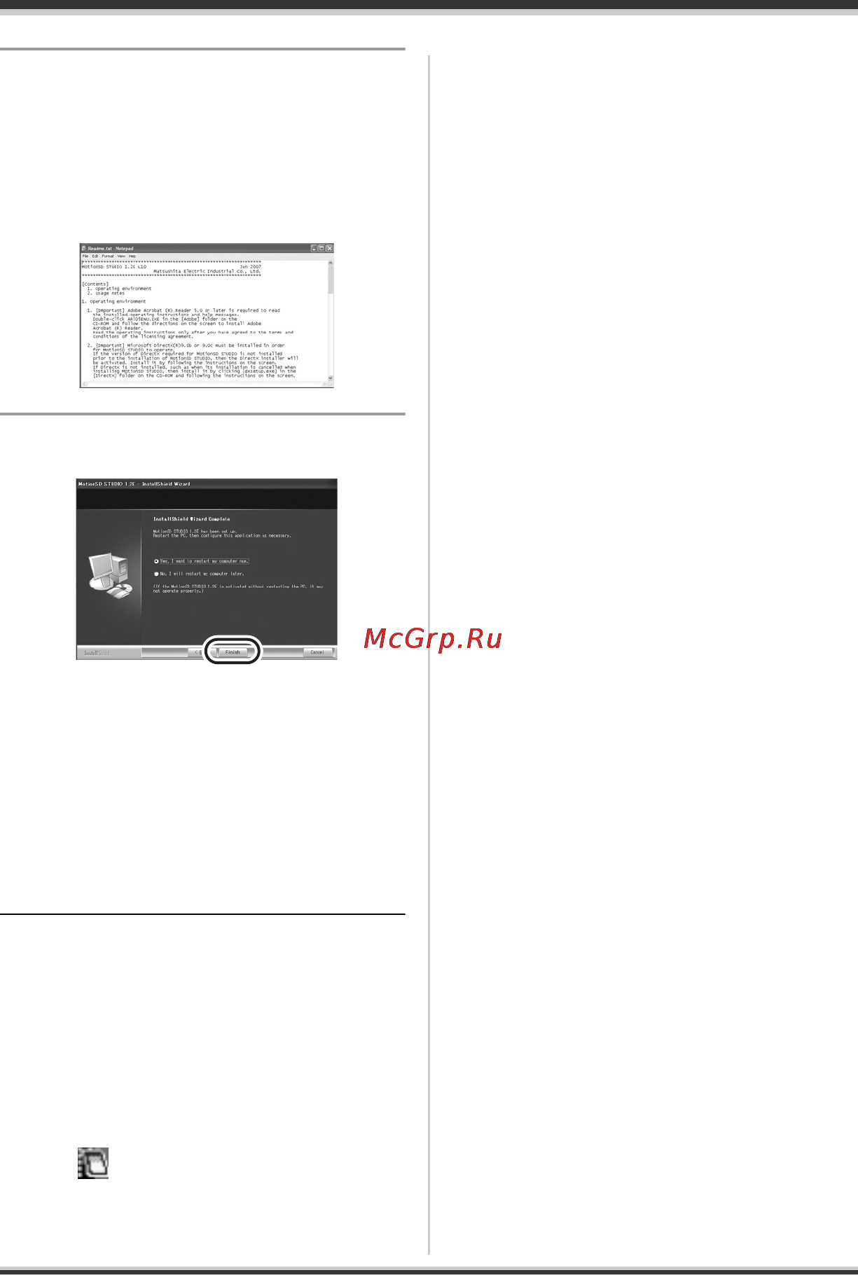 Panasonic SDR-S10 [84/120] After the installation is complete readme txt are displayed check the contents then click t on top right of the window